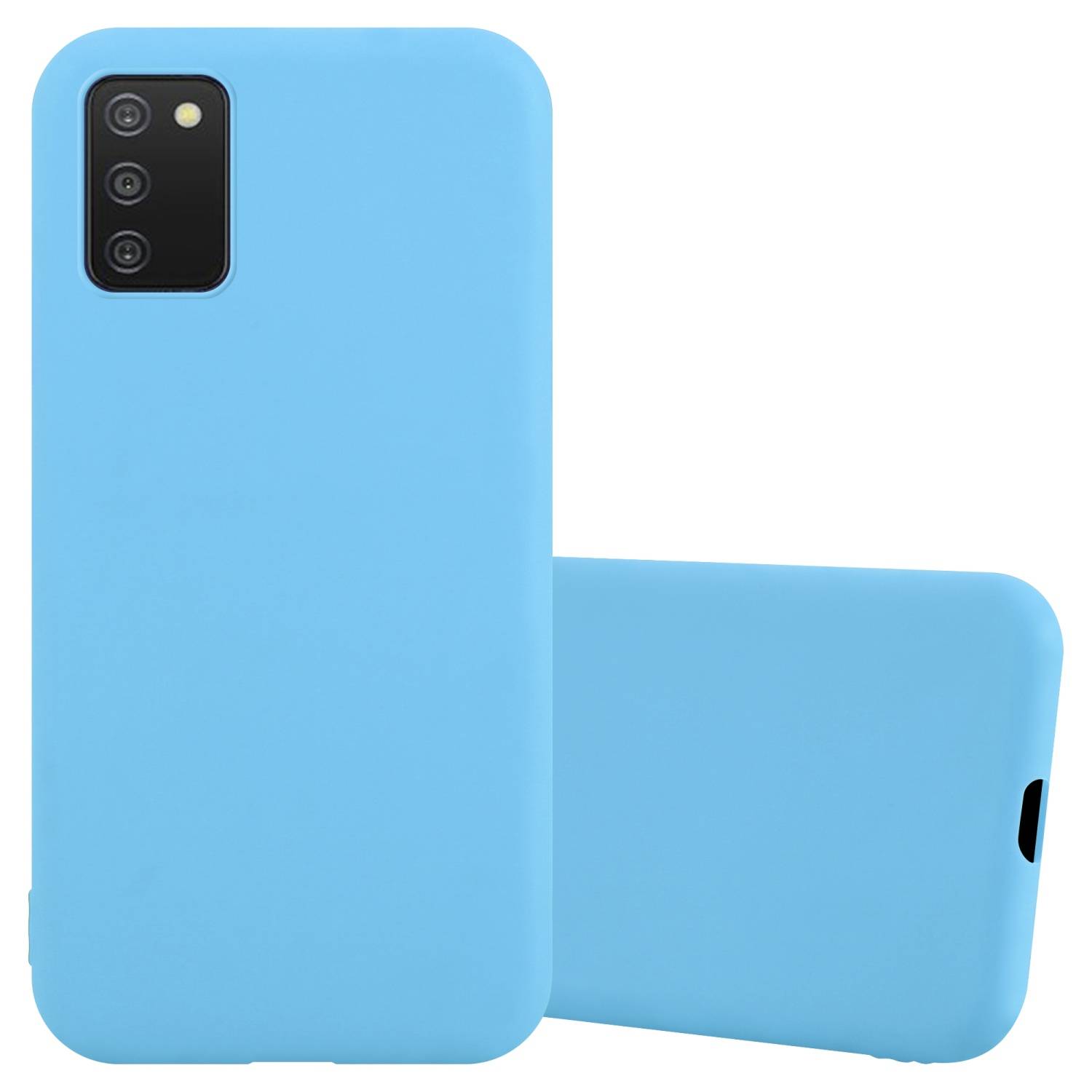 Cadorabo Hülle für Samsung Galaxy A03s Schutzhülle in Blau Handyhülle TPU Silikon Etui Case Cover