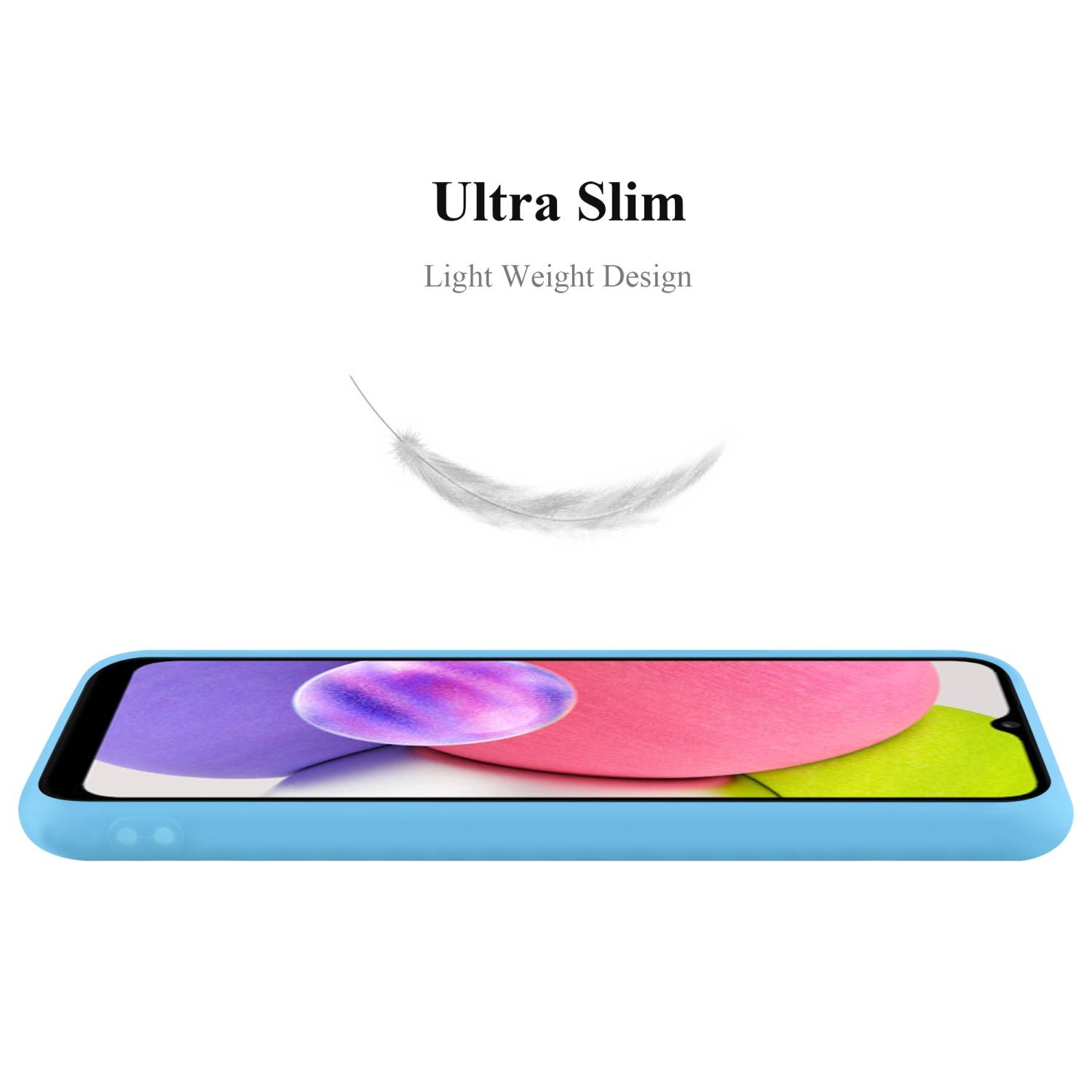 Cadorabo Hülle für Samsung Galaxy A03s Schutzhülle in Blau Handyhülle TPU Silikon Etui Case Cover