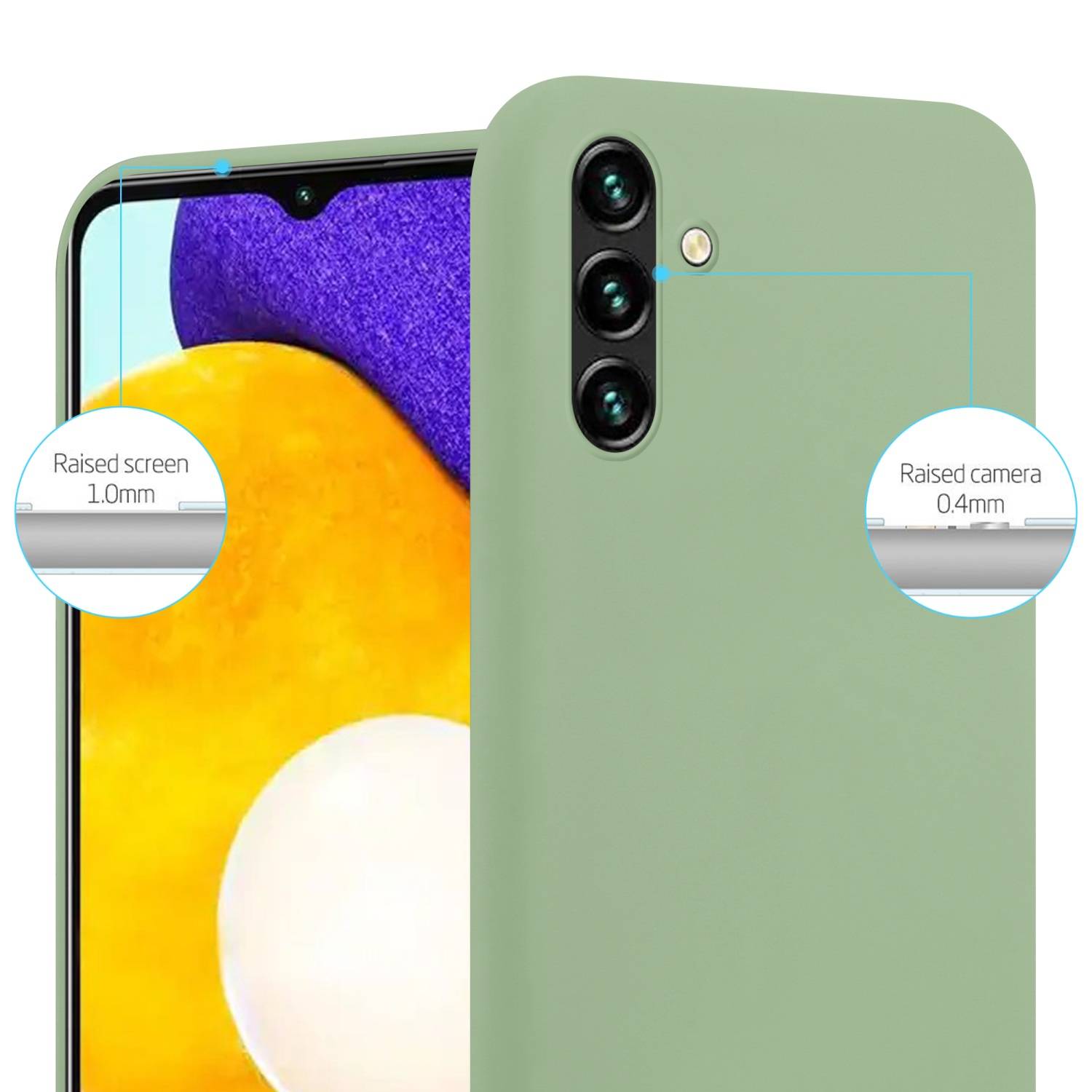 Cadorabo Hülle für Samsung Galaxy A13 5G Schutzhülle in Grün Handyhülle TPU Silikon Etui Case Cover