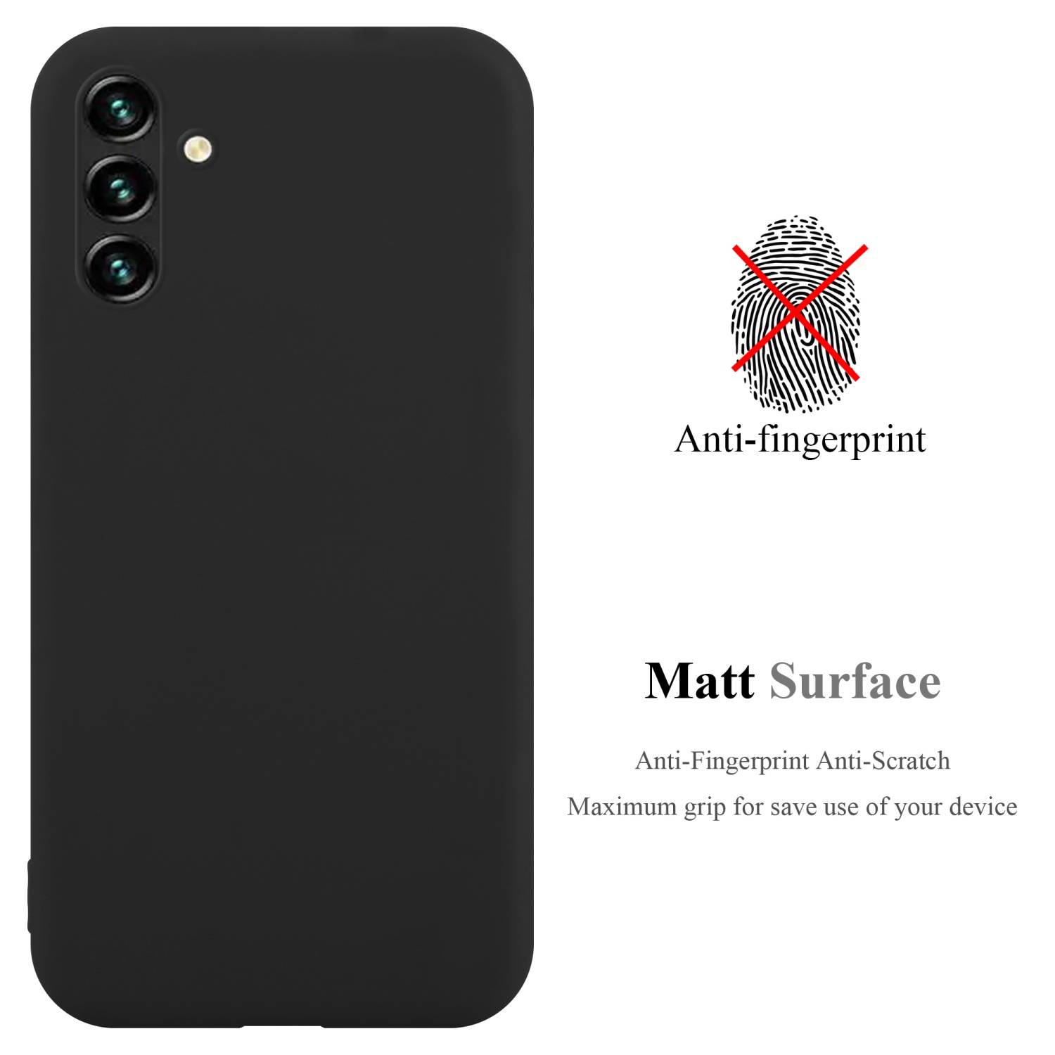 Cadorabo Hülle für Samsung Galaxy A13 5G Schutzhülle in Schwarz Handyhülle TPU Silikon Etui Case Cover