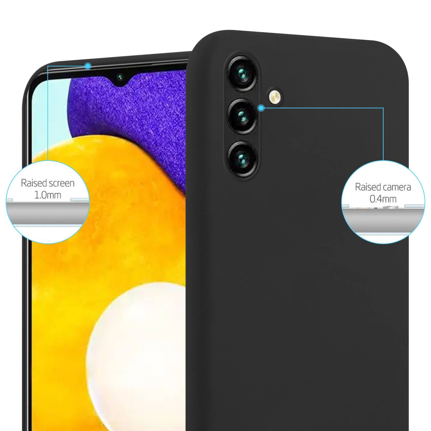 Cadorabo Hülle für Samsung Galaxy A13 5G Schutzhülle in Schwarz Handyhülle TPU Silikon Etui Case Cover