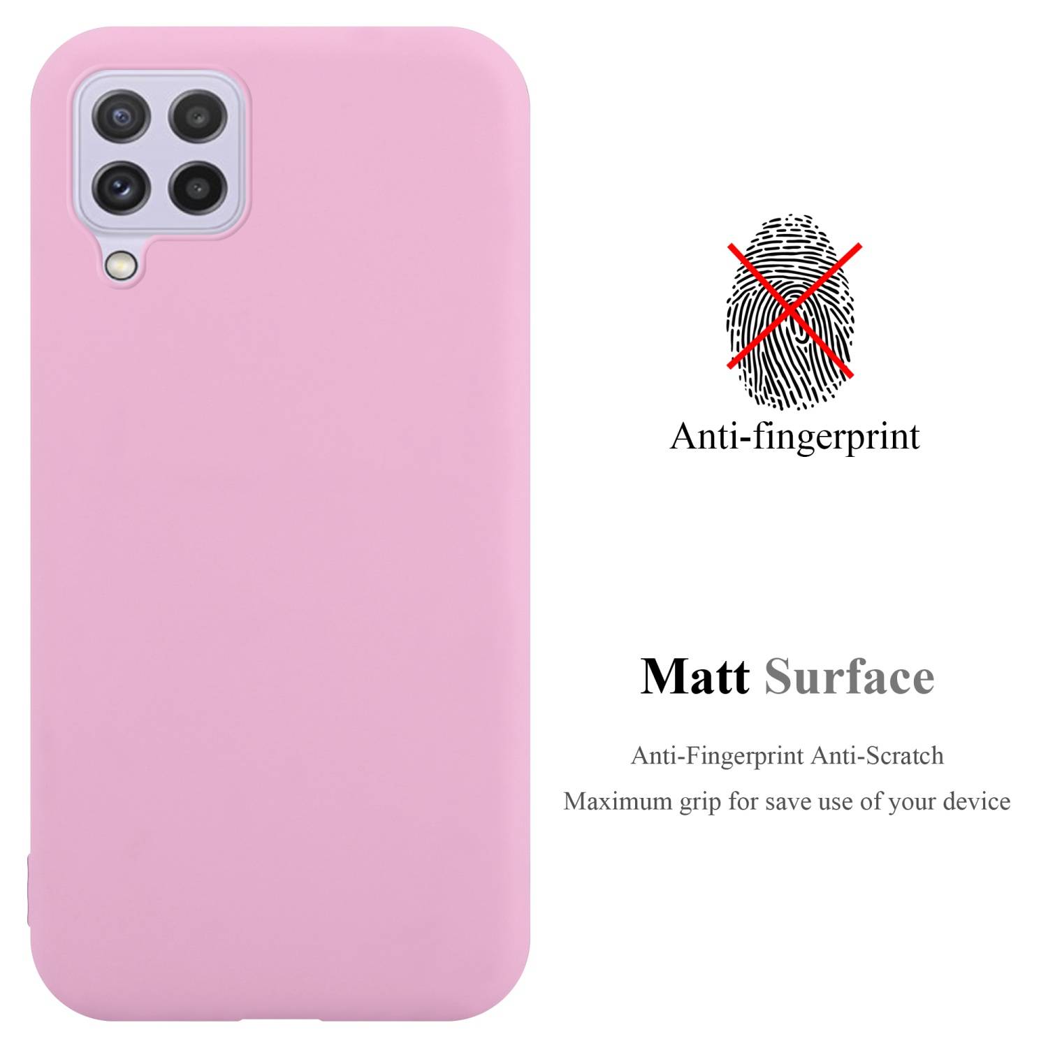 Cadorabo Hülle für Samsung Galaxy A22 4G / M22 / M32 4G Schutzhülle in Rosa Handyhülle TPU Silikon Etui Case Cover
