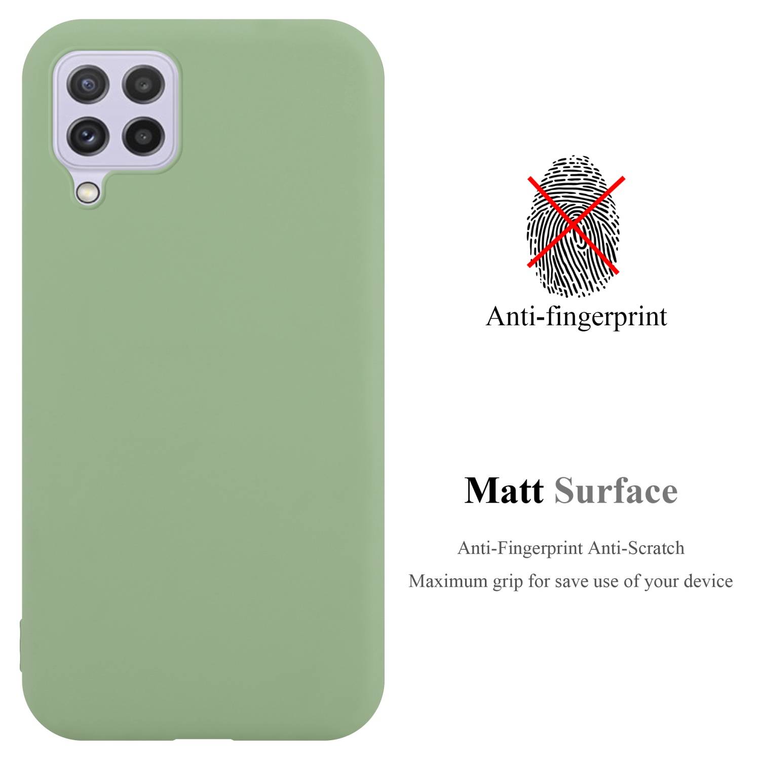 Cadorabo Hülle für Samsung Galaxy A22 4G / M22 / M32 4G Schutzhülle in Grün Handyhülle TPU Silikon Etui Case Cover