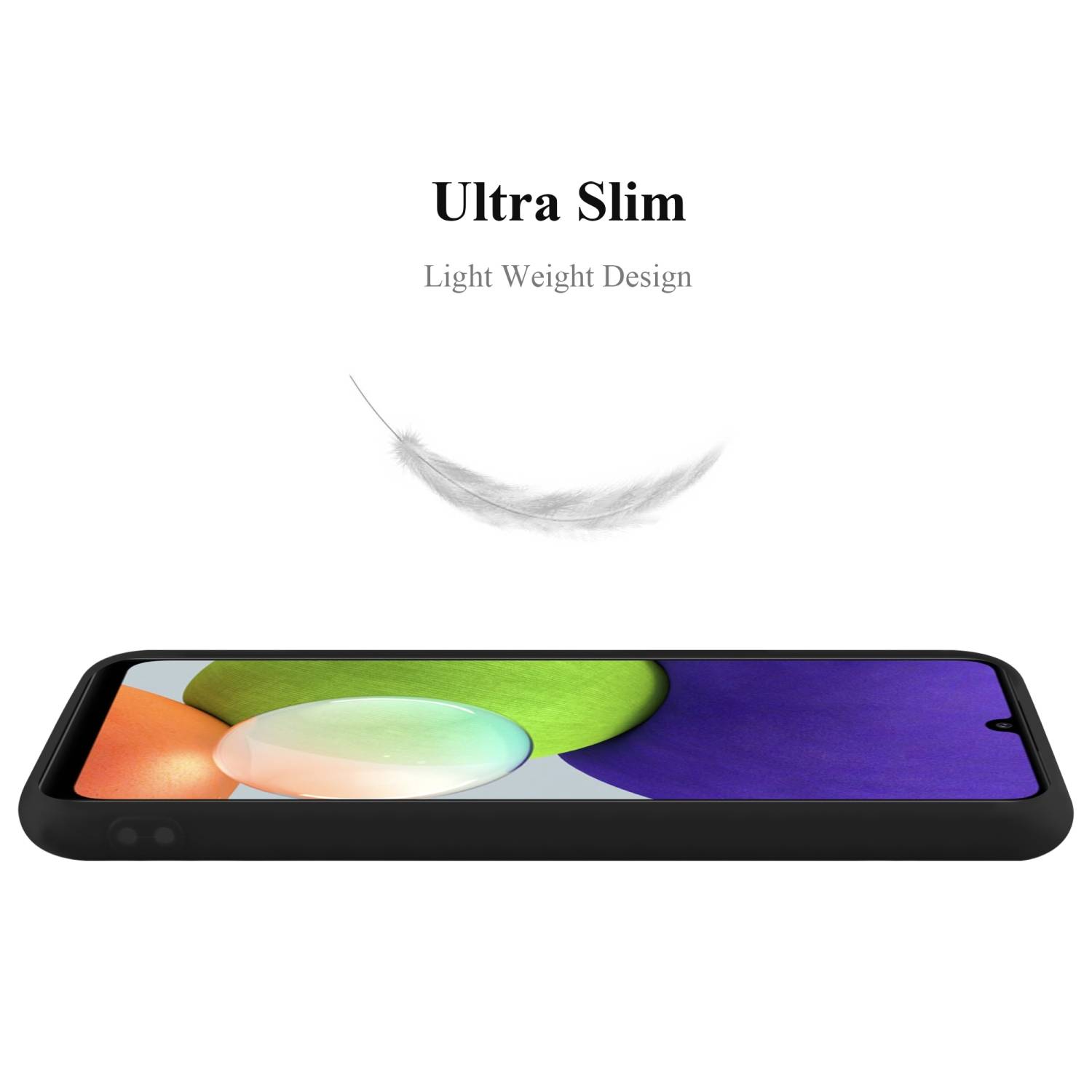 Cadorabo Hülle für Samsung Galaxy A22 4G / M22 / M32 4G Schutzhülle in Schwarz Handyhülle TPU Silikon Etui Case Cover