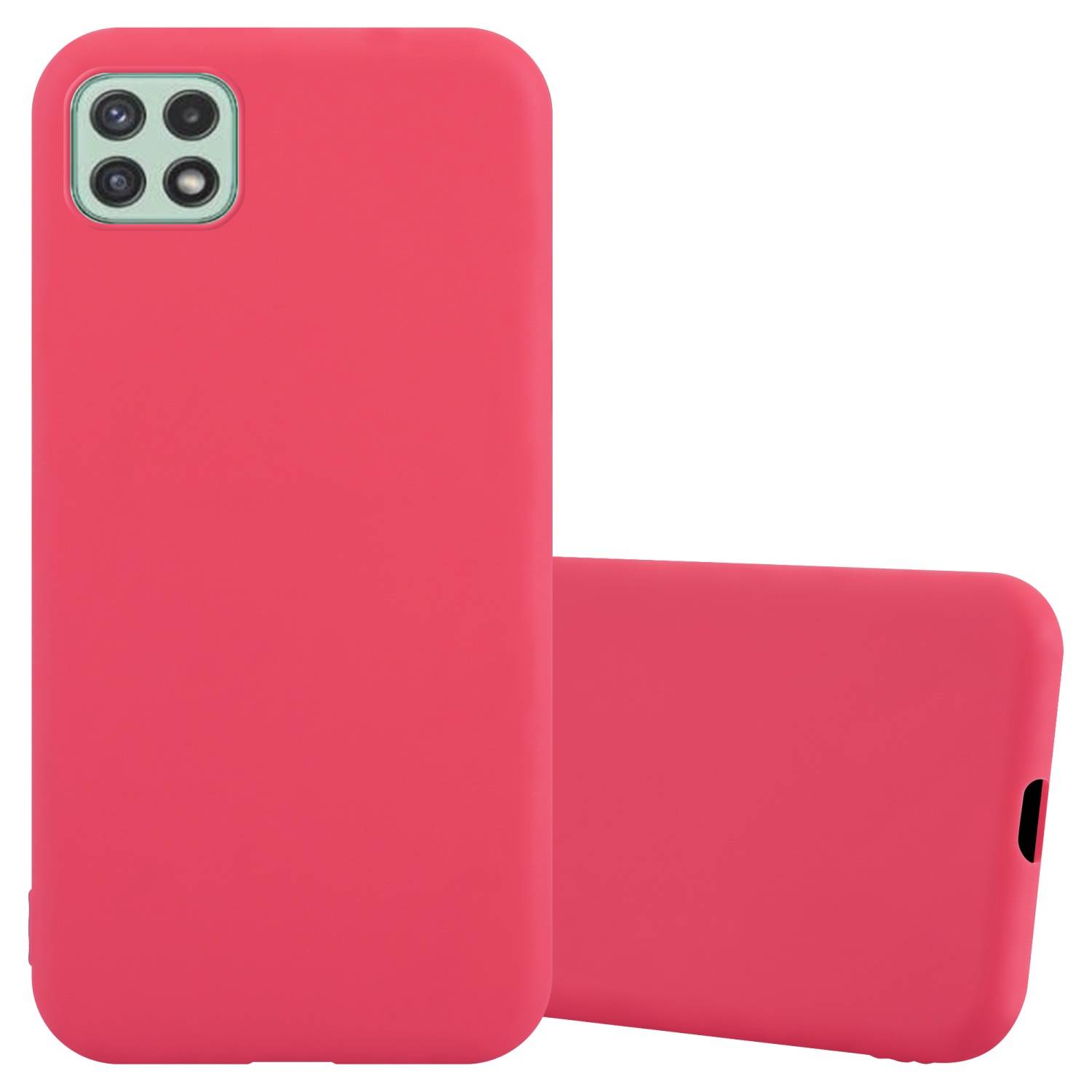Cadorabo Hülle für Samsung Galaxy A22 5G Schutzhülle in Rot Handyhülle TPU Silikon Etui Case Cover