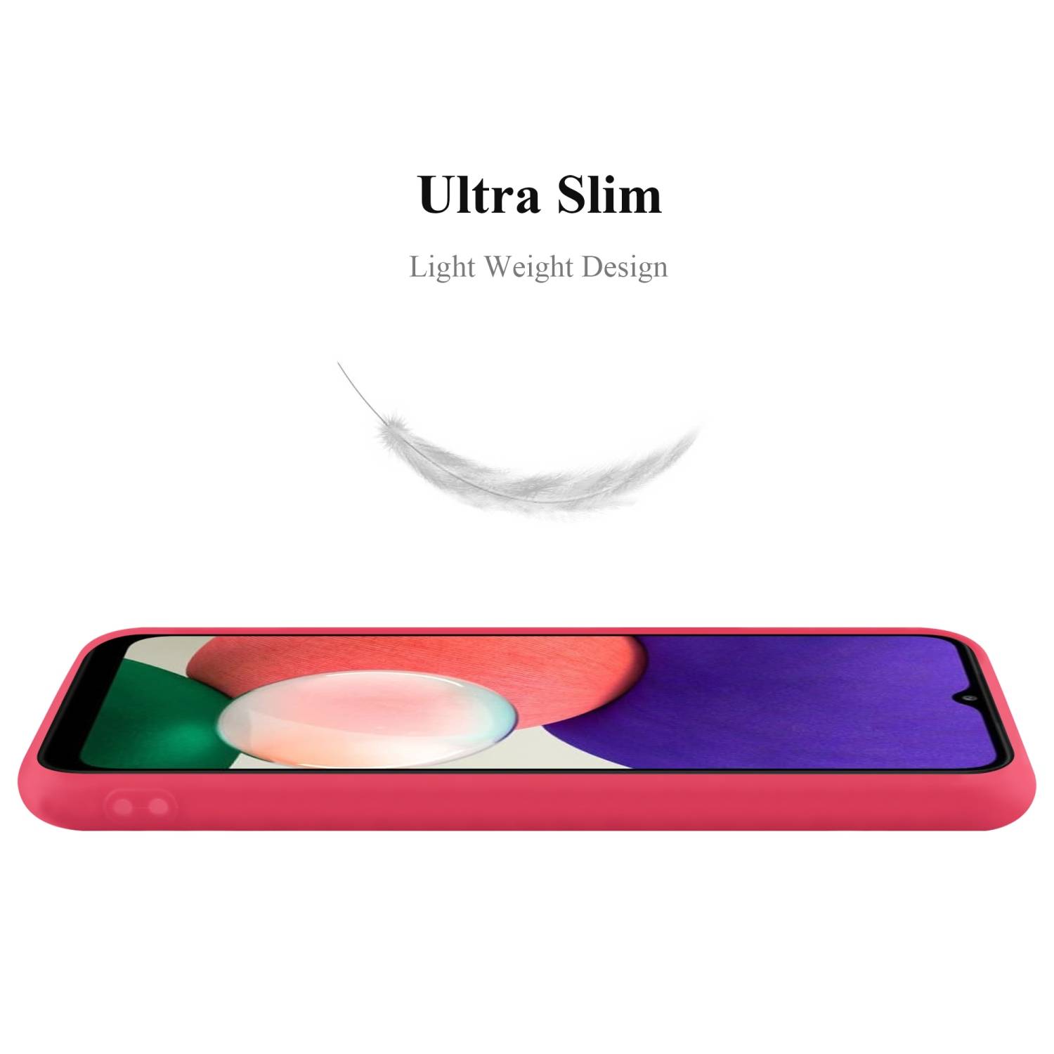 Cadorabo Hülle für Samsung Galaxy A22 5G Schutzhülle in Rot Handyhülle TPU Silikon Etui Case Cover