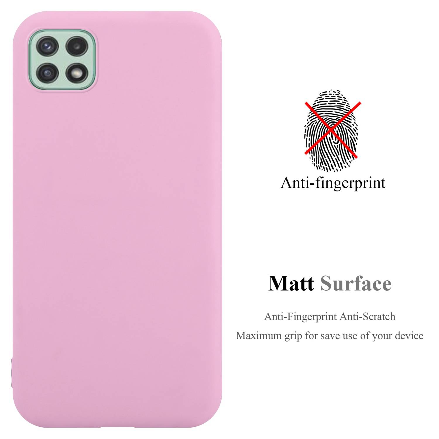 Cadorabo Hülle für Samsung Galaxy A22 5G Schutzhülle in Rosa Handyhülle TPU Silikon Etui Case Cover