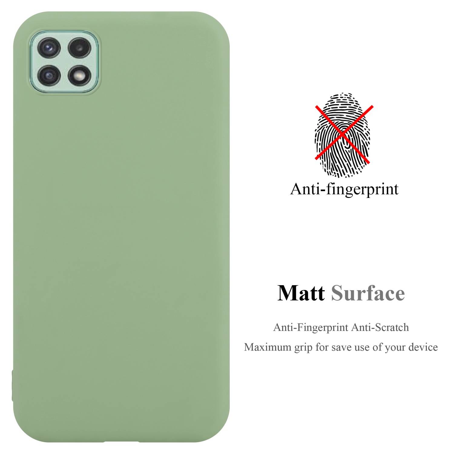 Cadorabo Hülle für Samsung Galaxy A22 5G Schutzhülle in Grün Handyhülle TPU Silikon Etui Case Cover