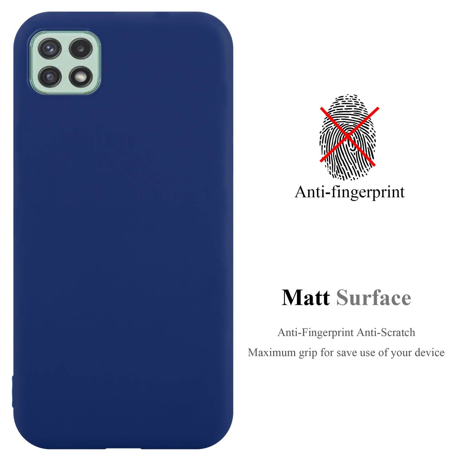 Cadorabo Hülle für Samsung Galaxy A22 5G Schutzhülle in Blau Handyhülle TPU Silikon Etui Case Cover