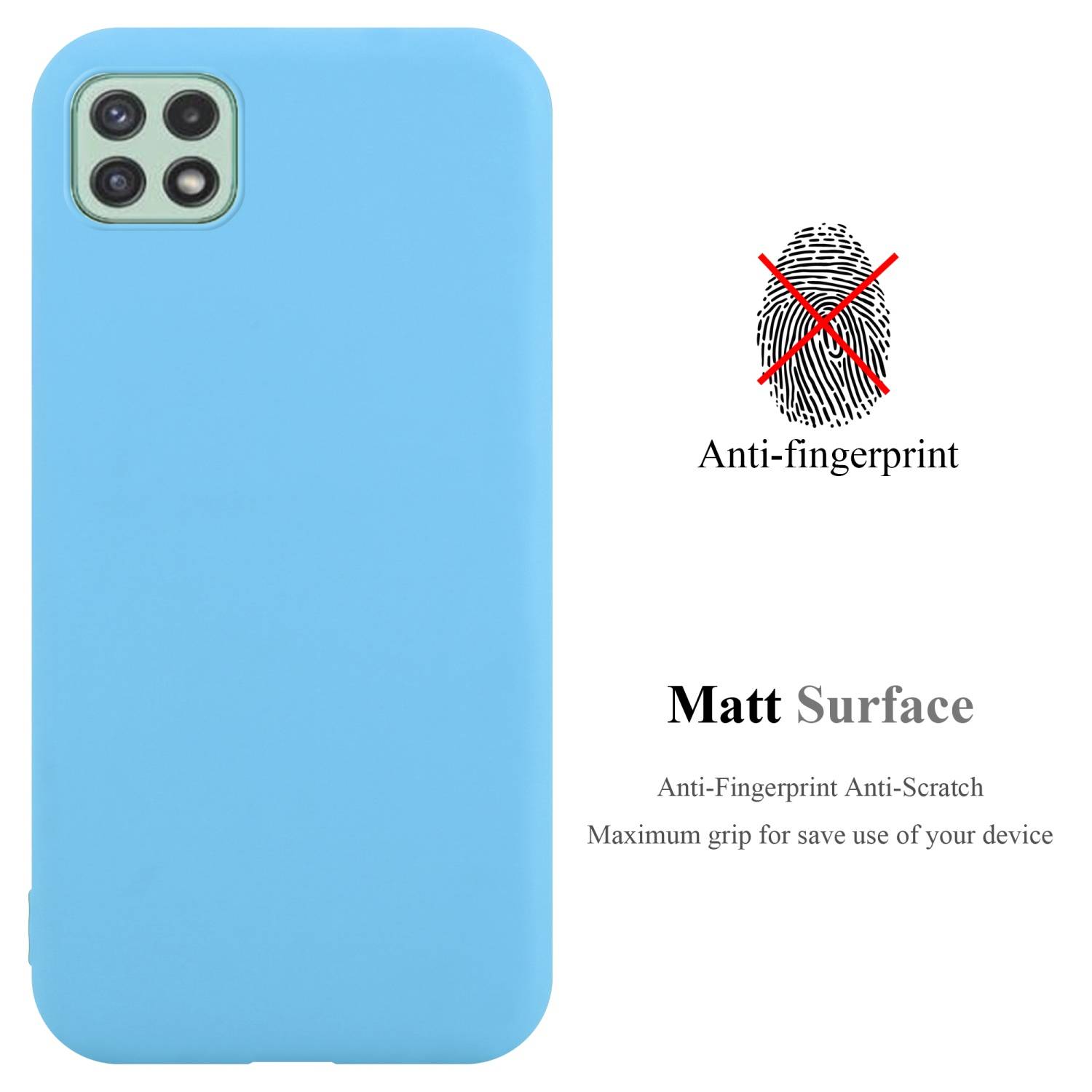 Cadorabo Hülle für Samsung Galaxy A22 5G Schutzhülle in Blau Handyhülle TPU Silikon Etui Case Cover