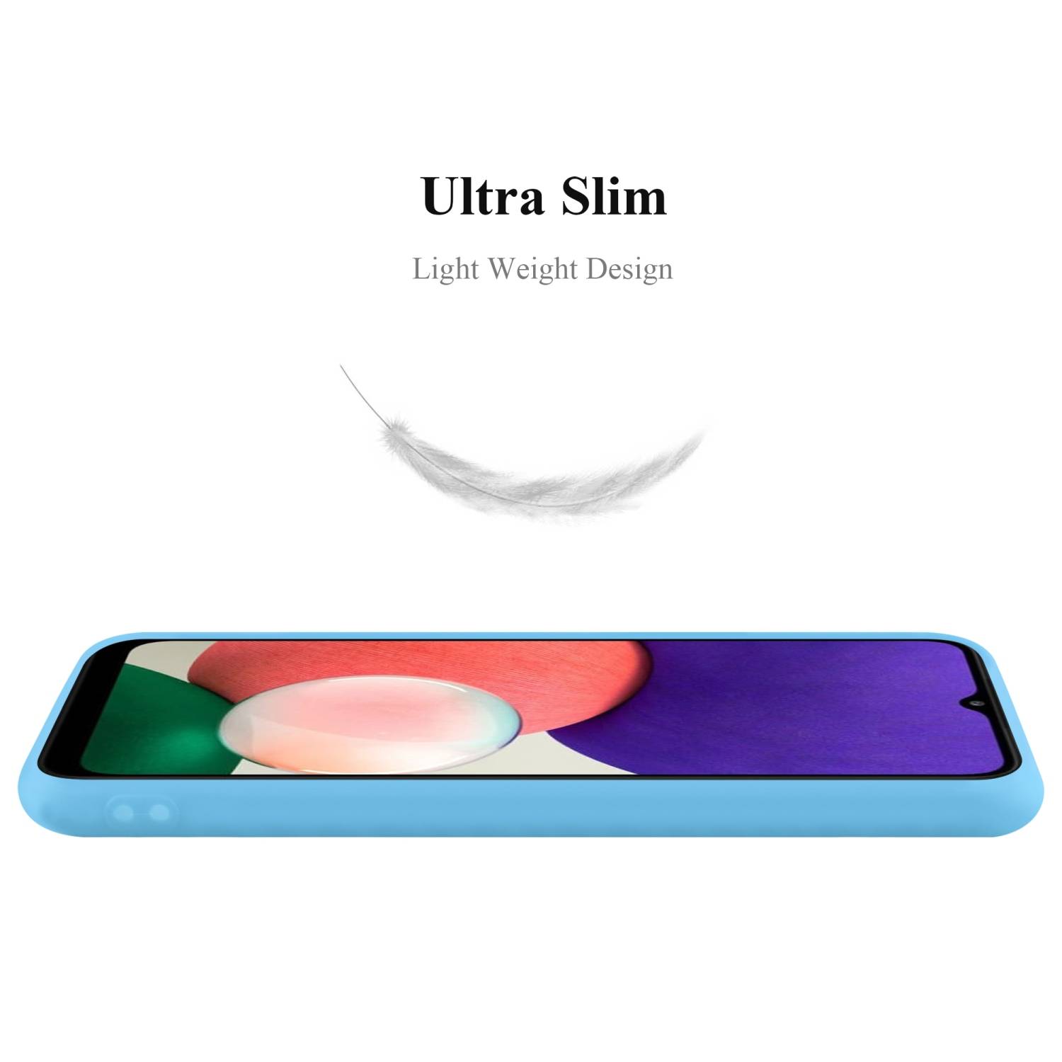 Cadorabo Hülle für Samsung Galaxy A22 5G Schutzhülle in Blau Handyhülle TPU Silikon Etui Case Cover