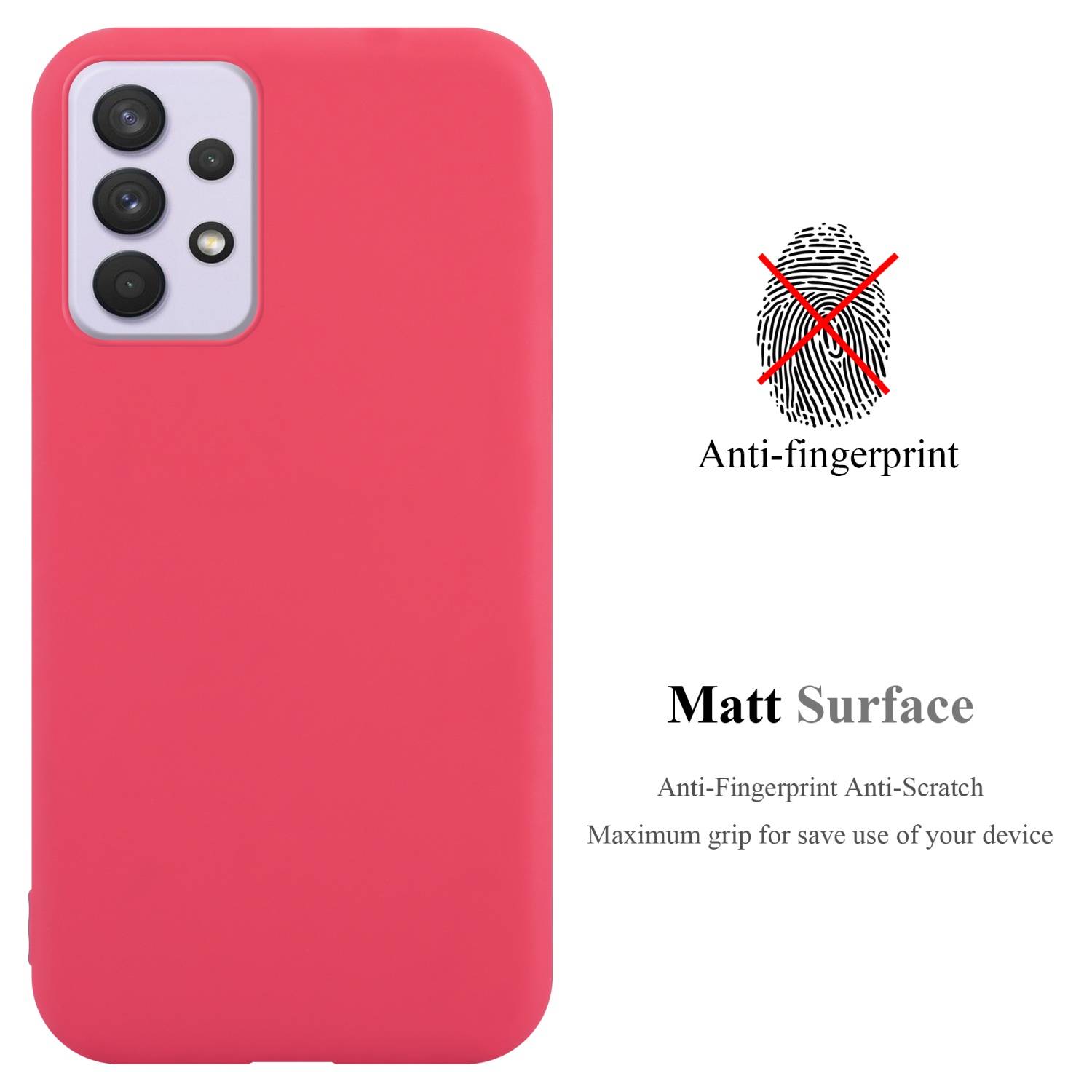 Cadorabo Hülle für Samsung Galaxy A33 5G Schutzhülle in Rot Handyhülle TPU Silikon Etui Case Cover