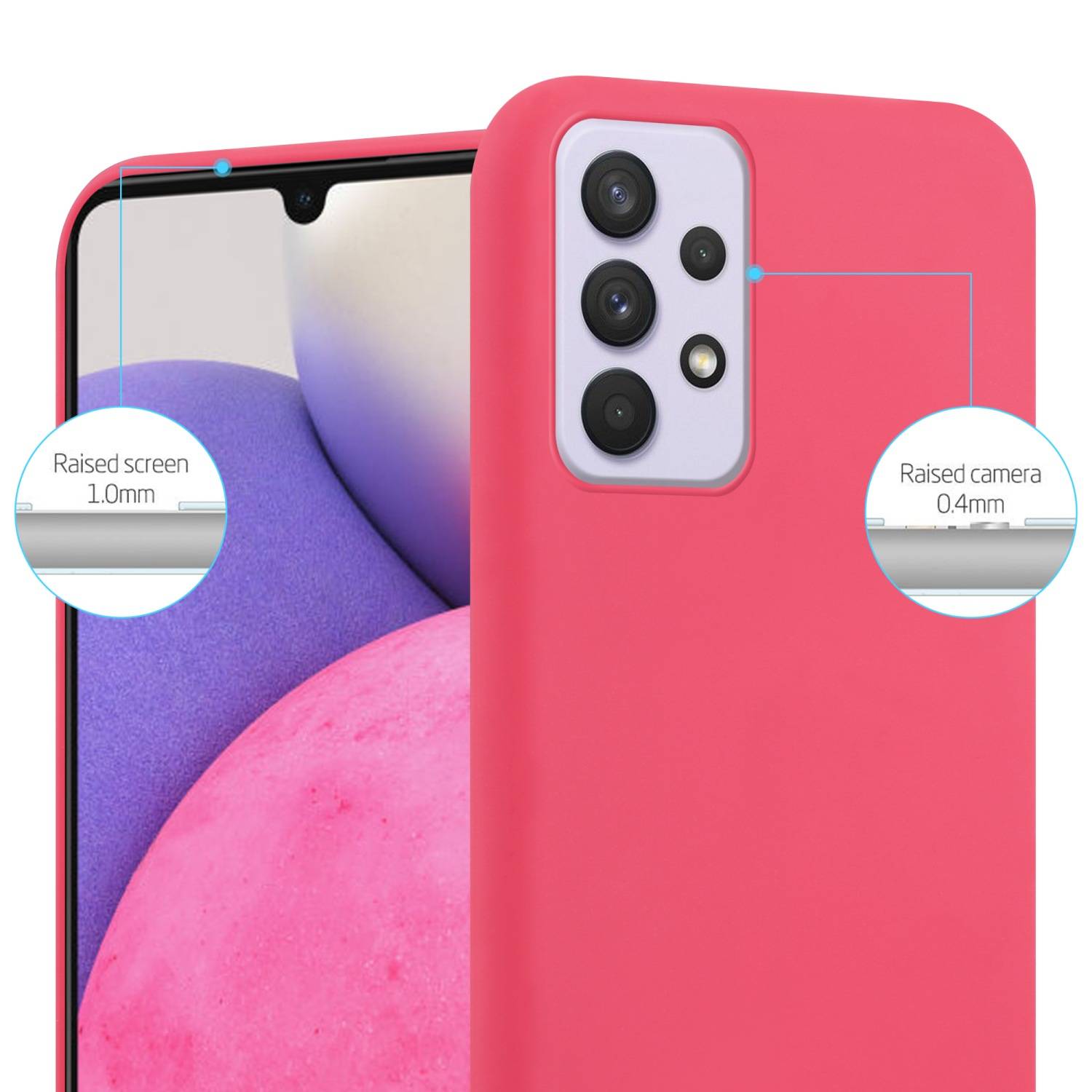 Cadorabo Hülle für Samsung Galaxy A33 5G Schutzhülle in Rot Handyhülle TPU Silikon Etui Case Cover