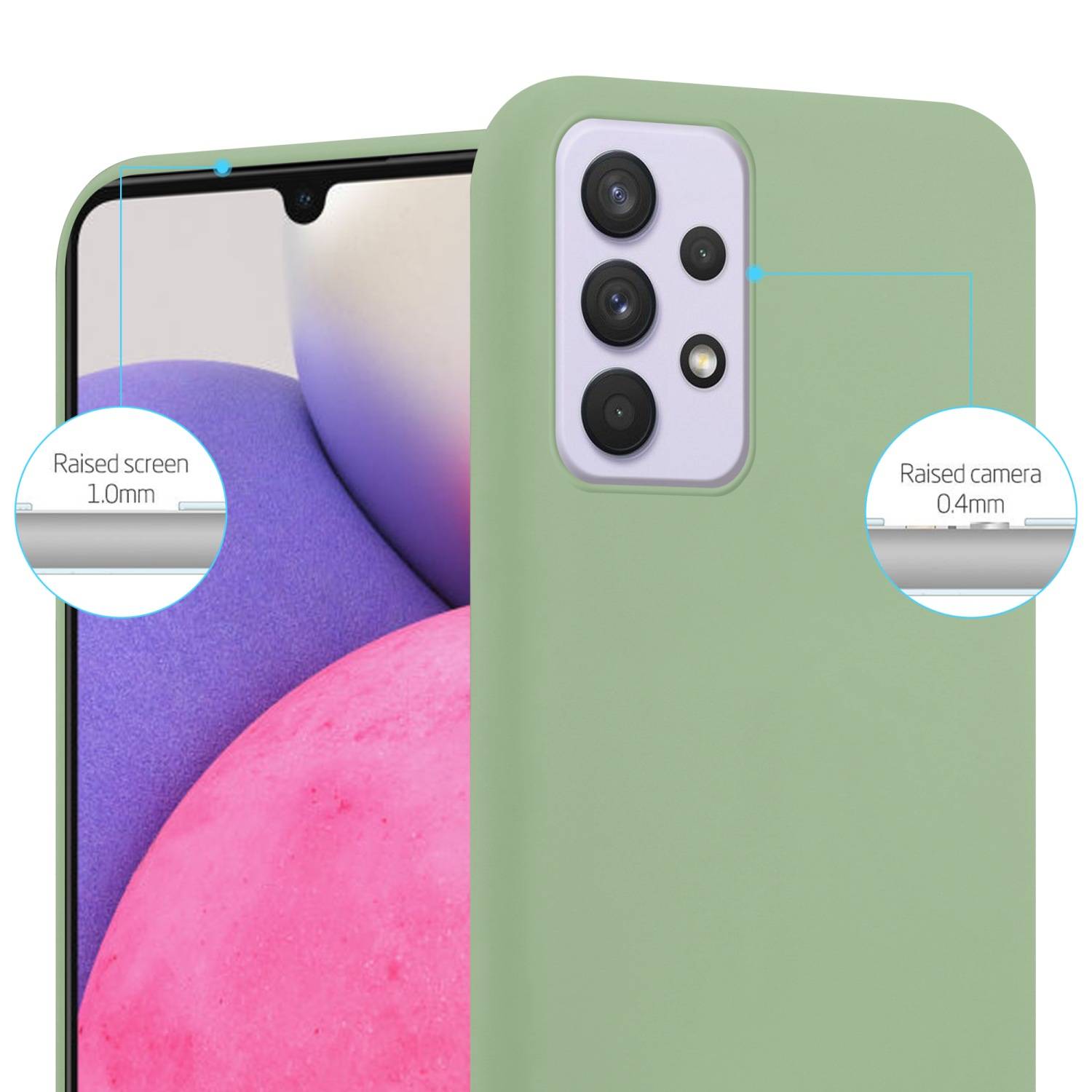 Cadorabo Hülle für Samsung Galaxy A33 5G Schutzhülle in Grün Handyhülle TPU Silikon Etui Case Cover