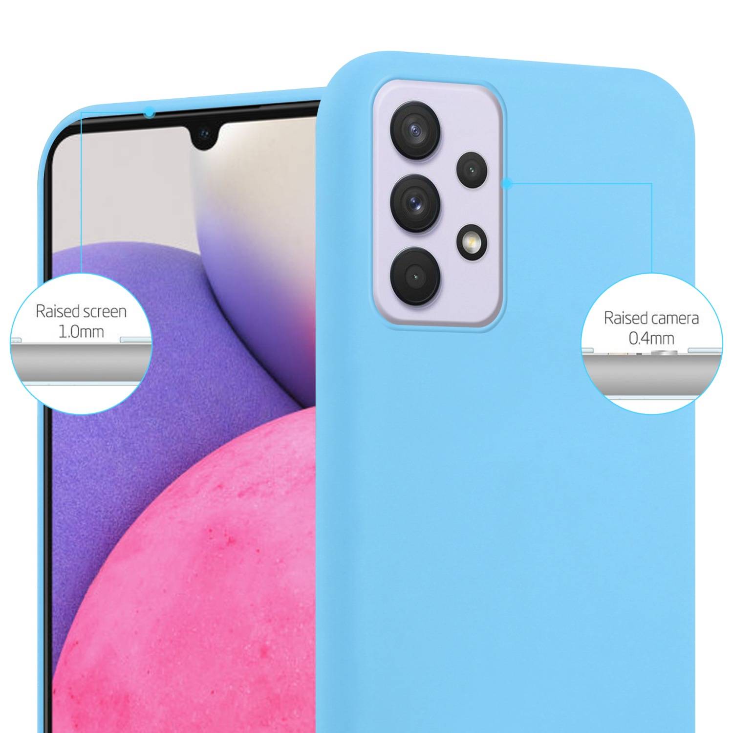 Cadorabo Hülle für Samsung Galaxy A33 5G Schutzhülle in Blau Handyhülle TPU Silikon Etui Case Cover