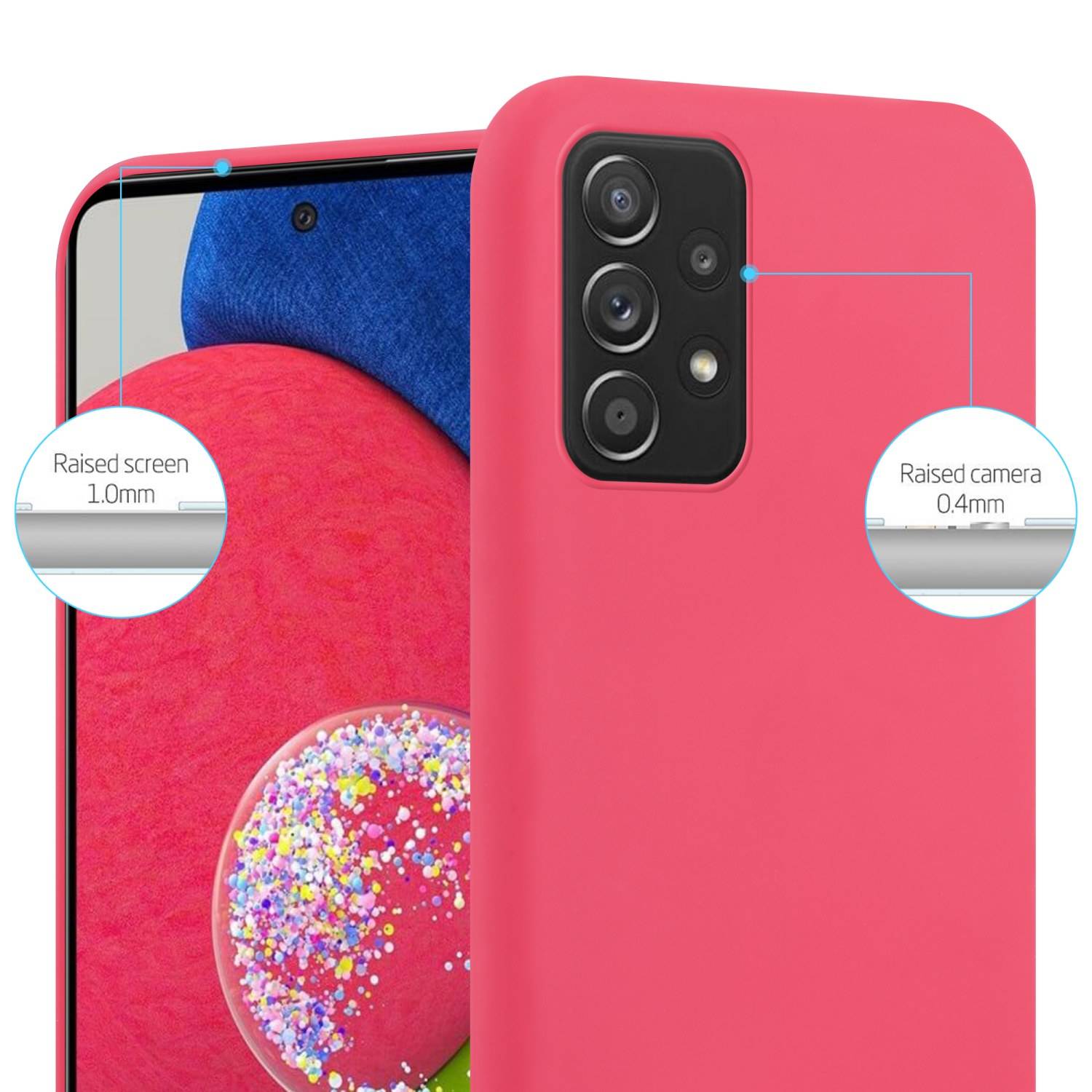 Cadorabo Hülle für Samsung Galaxy A52 (4G / 5G) / A52s Schutzhülle in Rot Handyhülle TPU Silikon Etui Case Cover