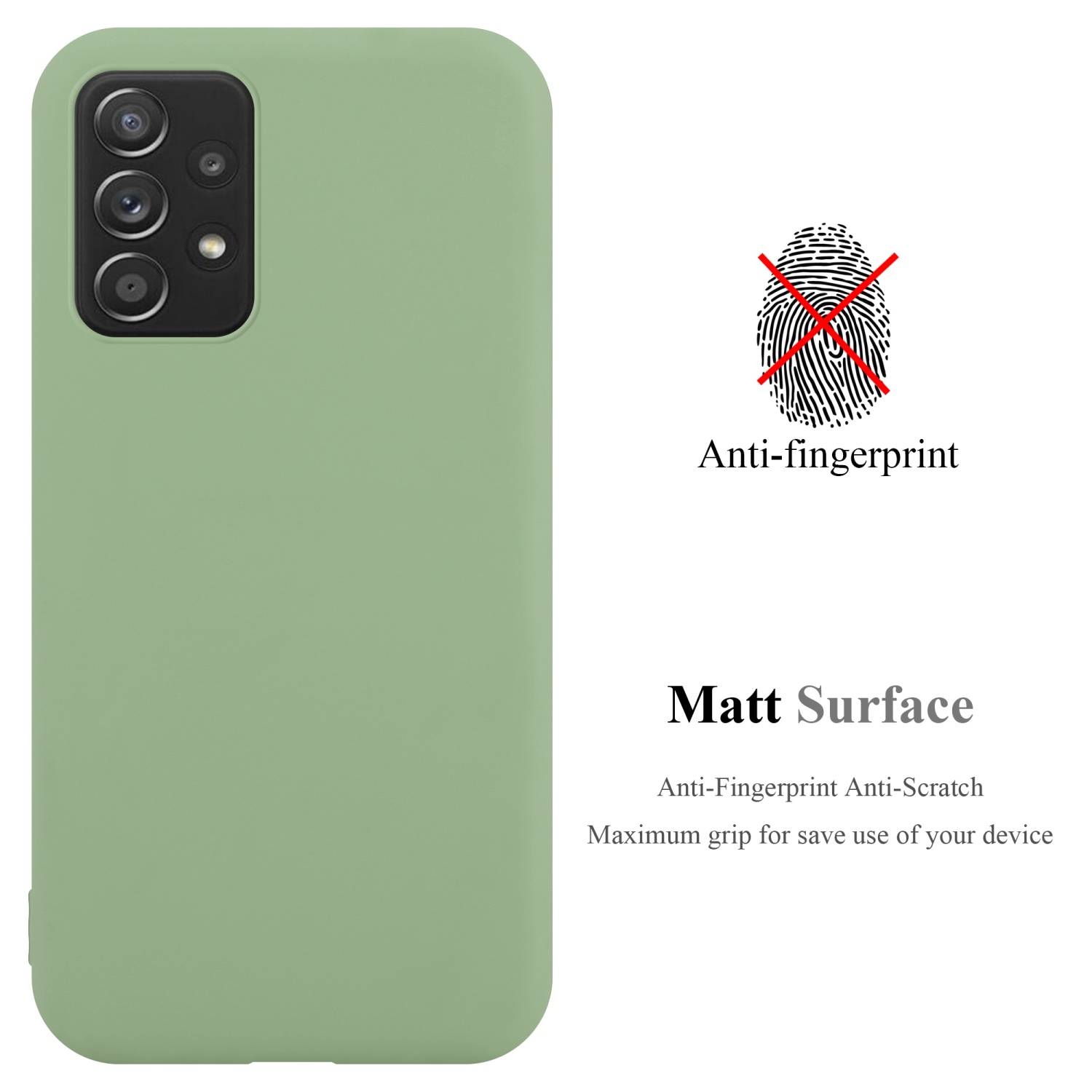 Cadorabo Hülle für Samsung Galaxy A52 (4G / 5G) / A52s Schutzhülle in Grün Handyhülle TPU Silikon Etui Case Cover