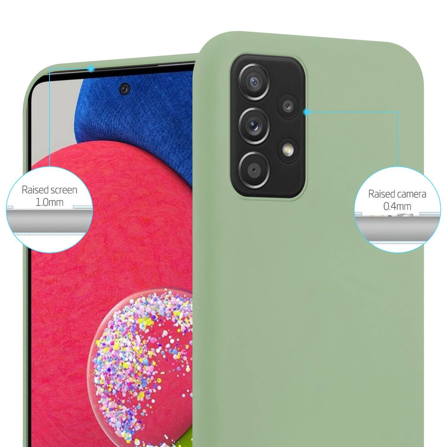 Cadorabo Hülle für Samsung Galaxy A52 (4G / 5G) / A52s Schutzhülle in Grün Handyhülle TPU Silikon Etui Case Cover