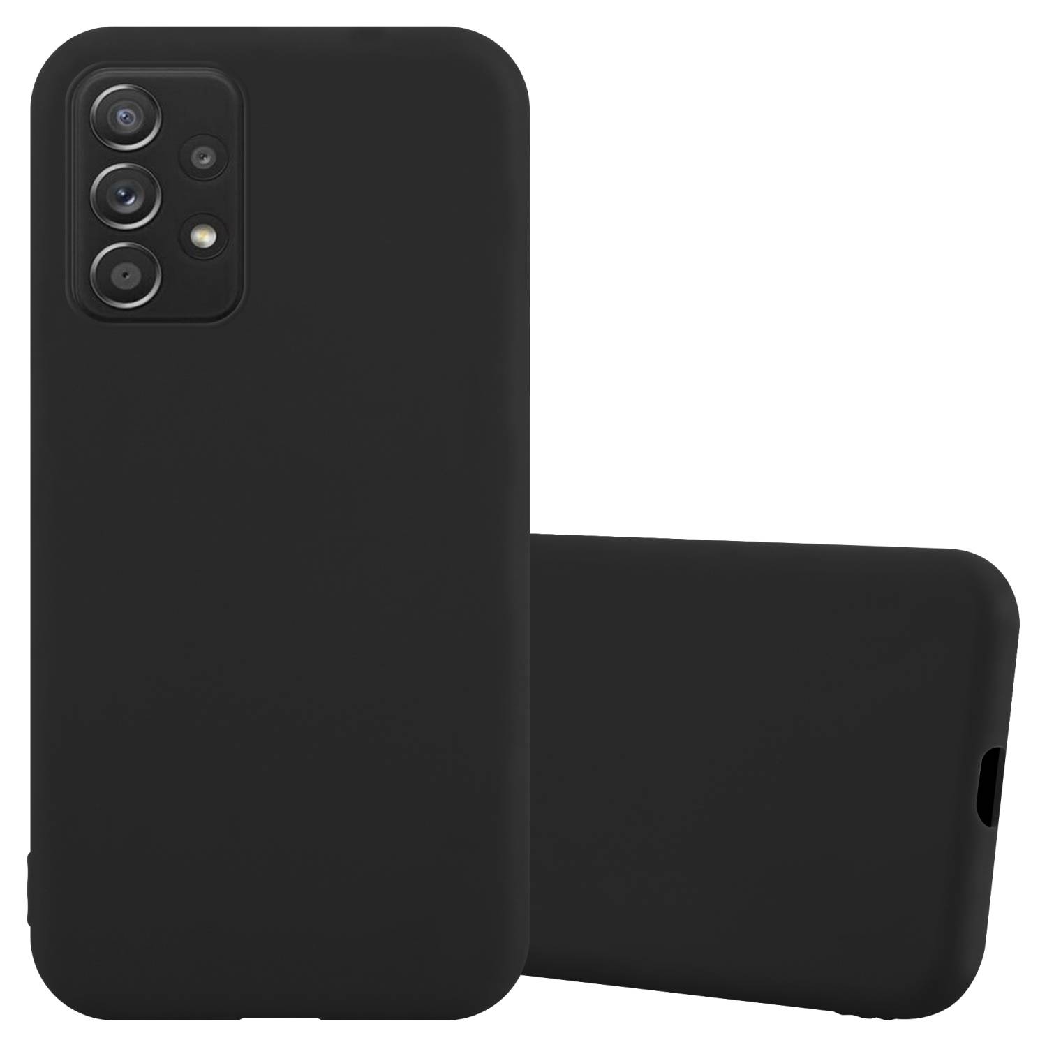 Cadorabo Hülle für Samsung Galaxy A52 (4G / 5G) / A52s Schutzhülle in Schwarz Handyhülle TPU Silikon Etui Case Cover
