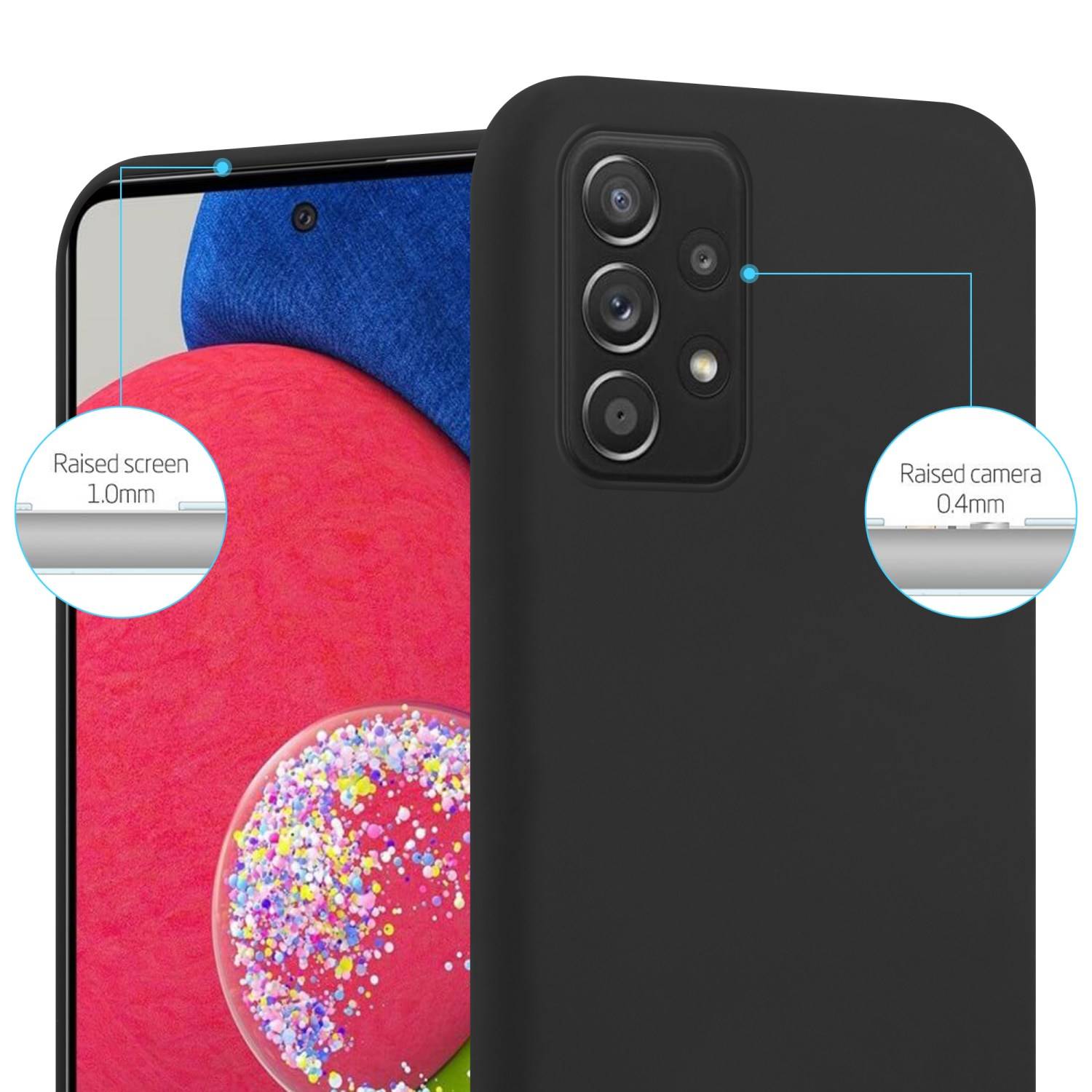 Cadorabo Hülle für Samsung Galaxy A52 (4G / 5G) / A52s Schutzhülle in Schwarz Handyhülle TPU Silikon Etui Case Cover