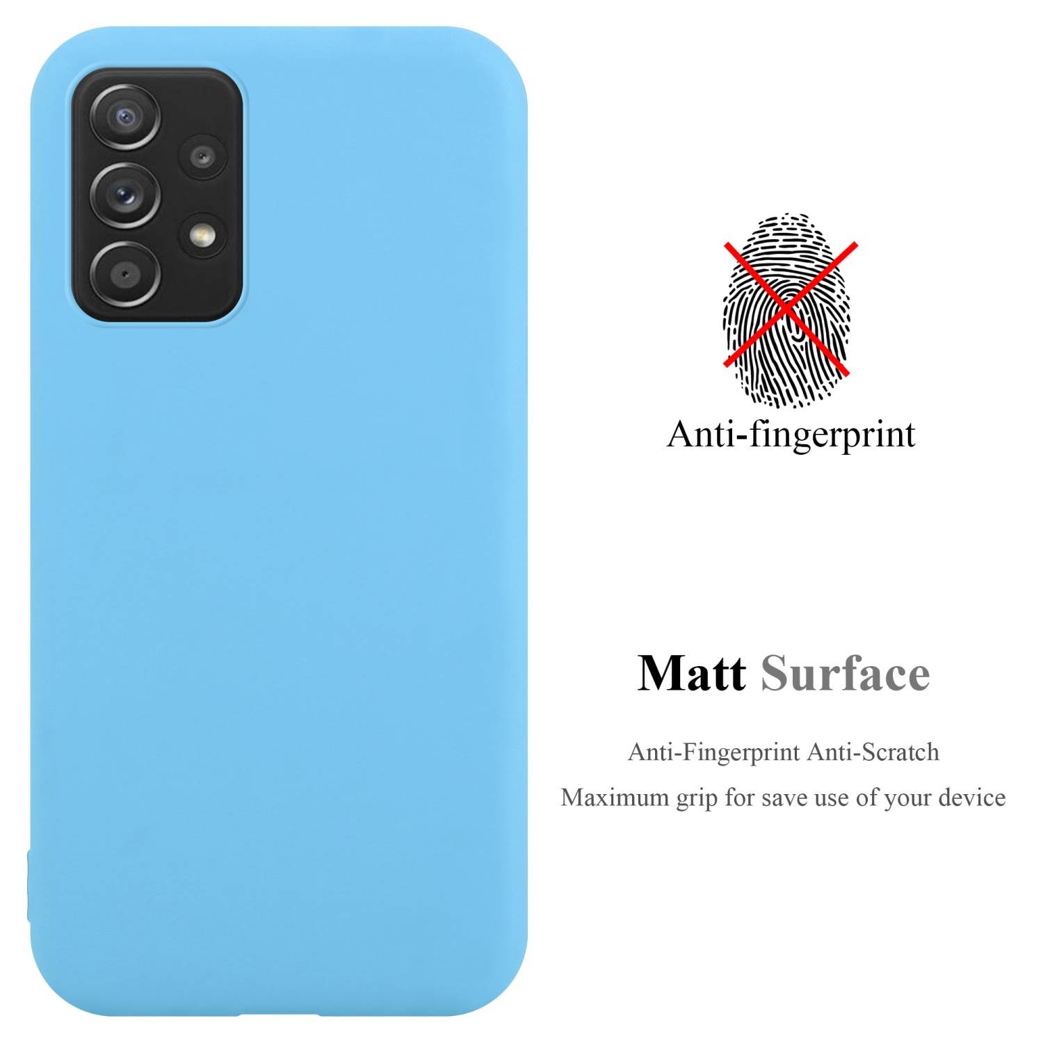 Cadorabo Hülle für Samsung Galaxy A52 (4G / 5G) / A52s Schutzhülle in Blau Handyhülle TPU Silikon Etui Case Cover