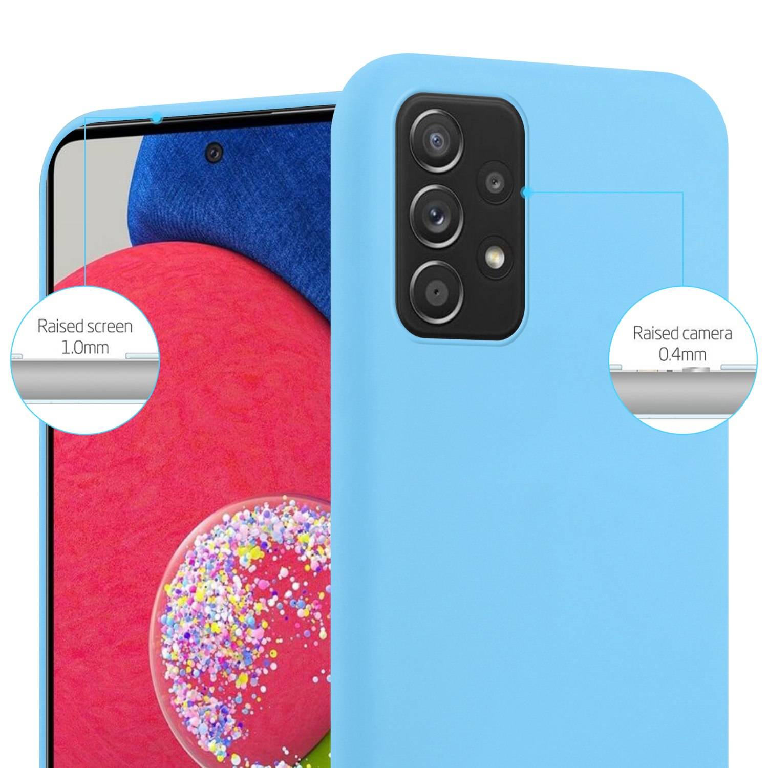 Cadorabo Hülle für Samsung Galaxy A52 (4G / 5G) / A52s Schutzhülle in Blau Handyhülle TPU Silikon Etui Case Cover