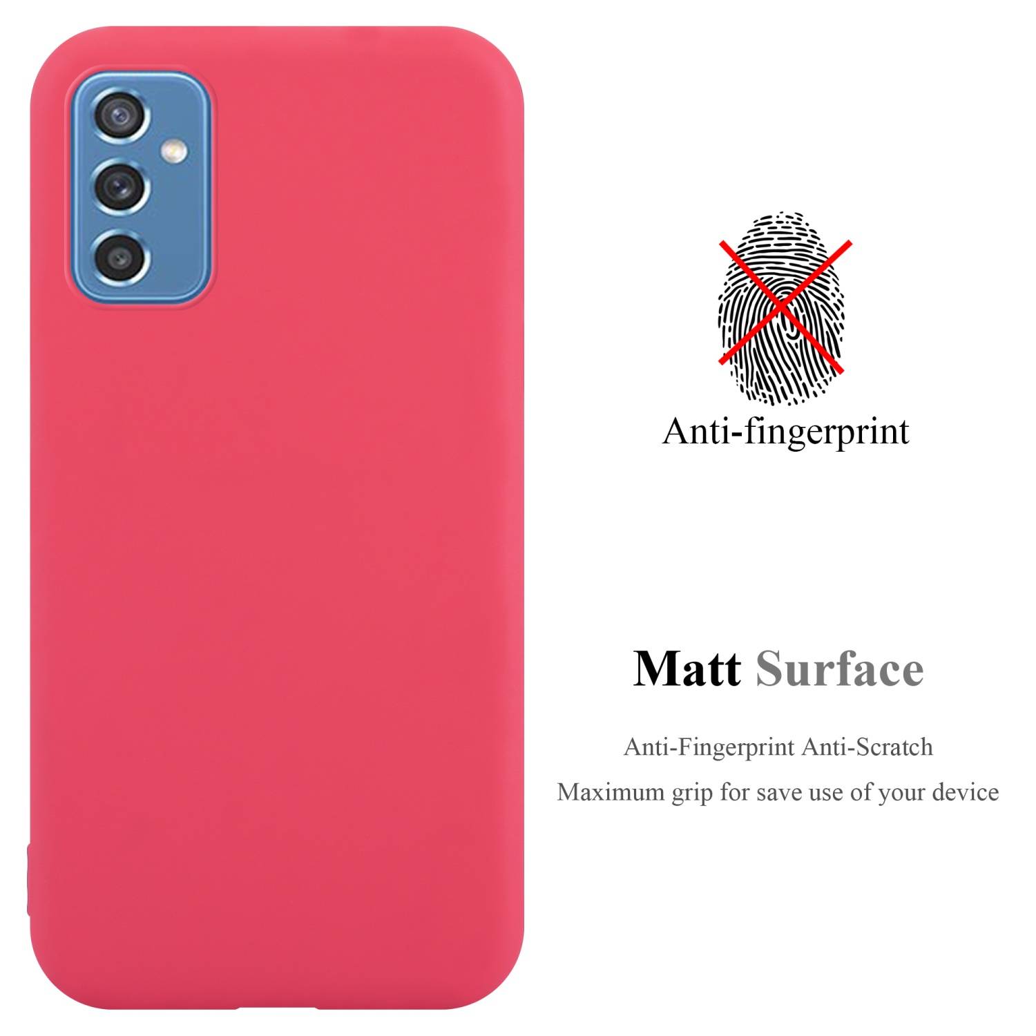 Cadorabo Hülle für Samsung Galaxy M52 5G Schutzhülle in Rot Handyhülle TPU Silikon Etui Case Cover