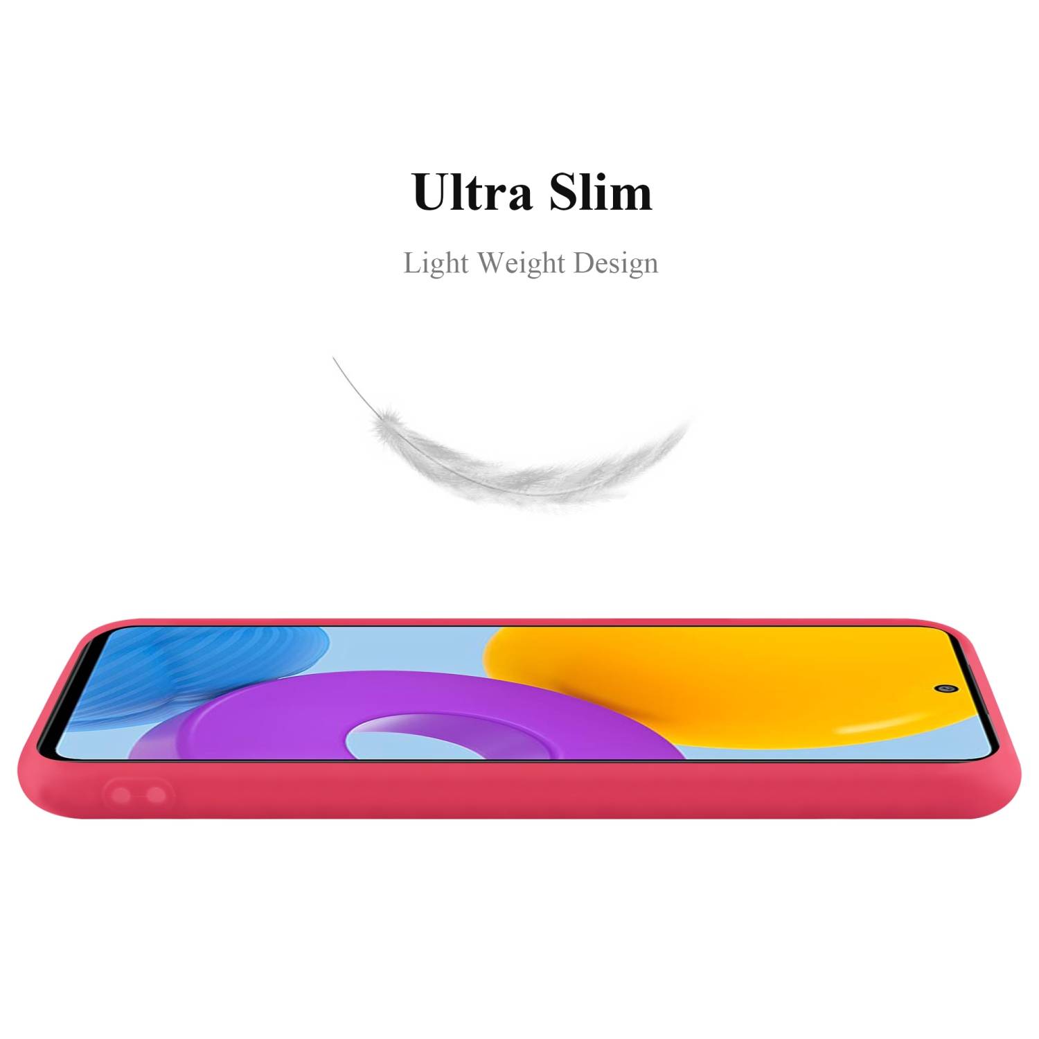 Cadorabo Hülle für Samsung Galaxy M52 5G Schutzhülle in Rot Handyhülle TPU Silikon Etui Case Cover