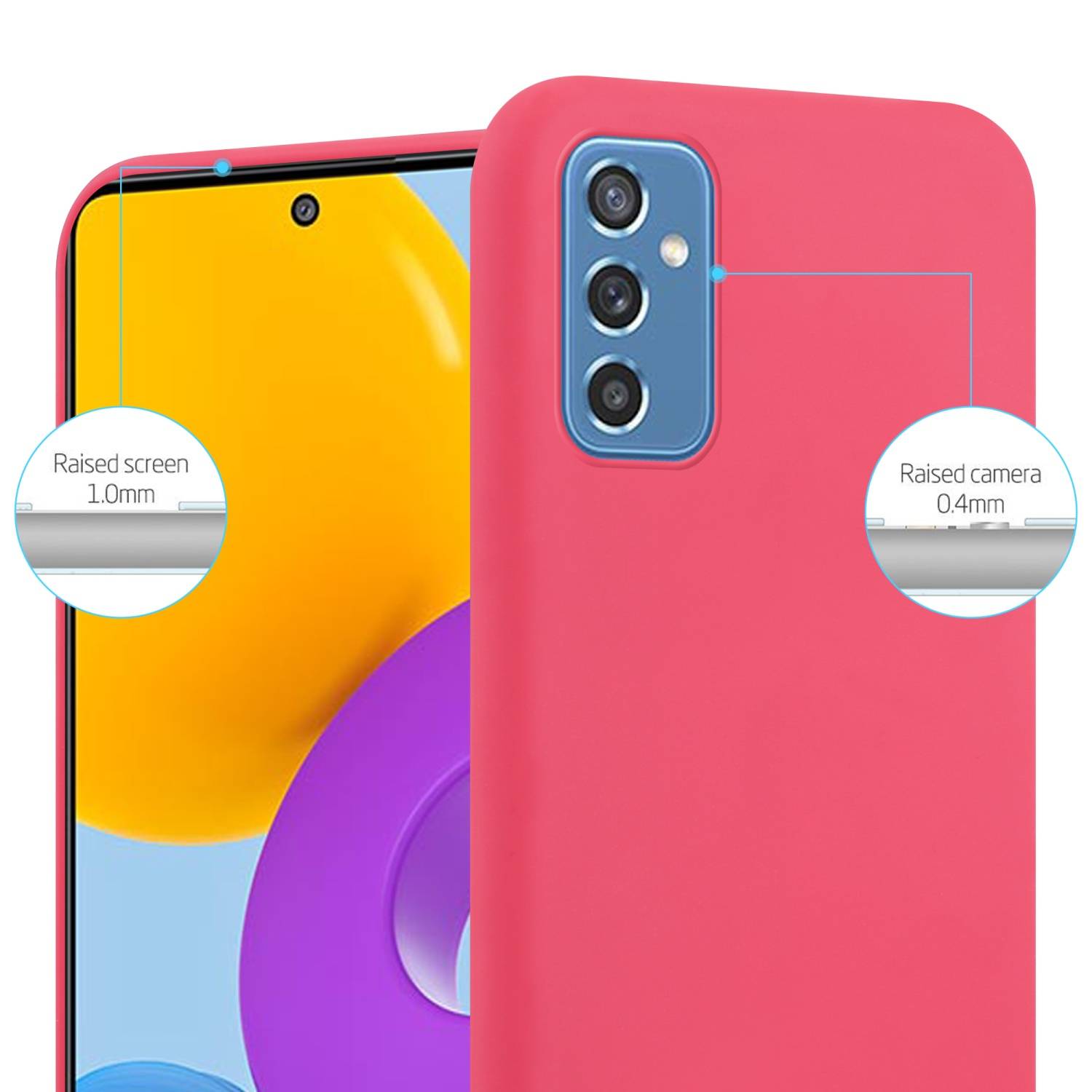 Cadorabo Hülle für Samsung Galaxy M52 5G Schutzhülle in Rot Handyhülle TPU Silikon Etui Case Cover