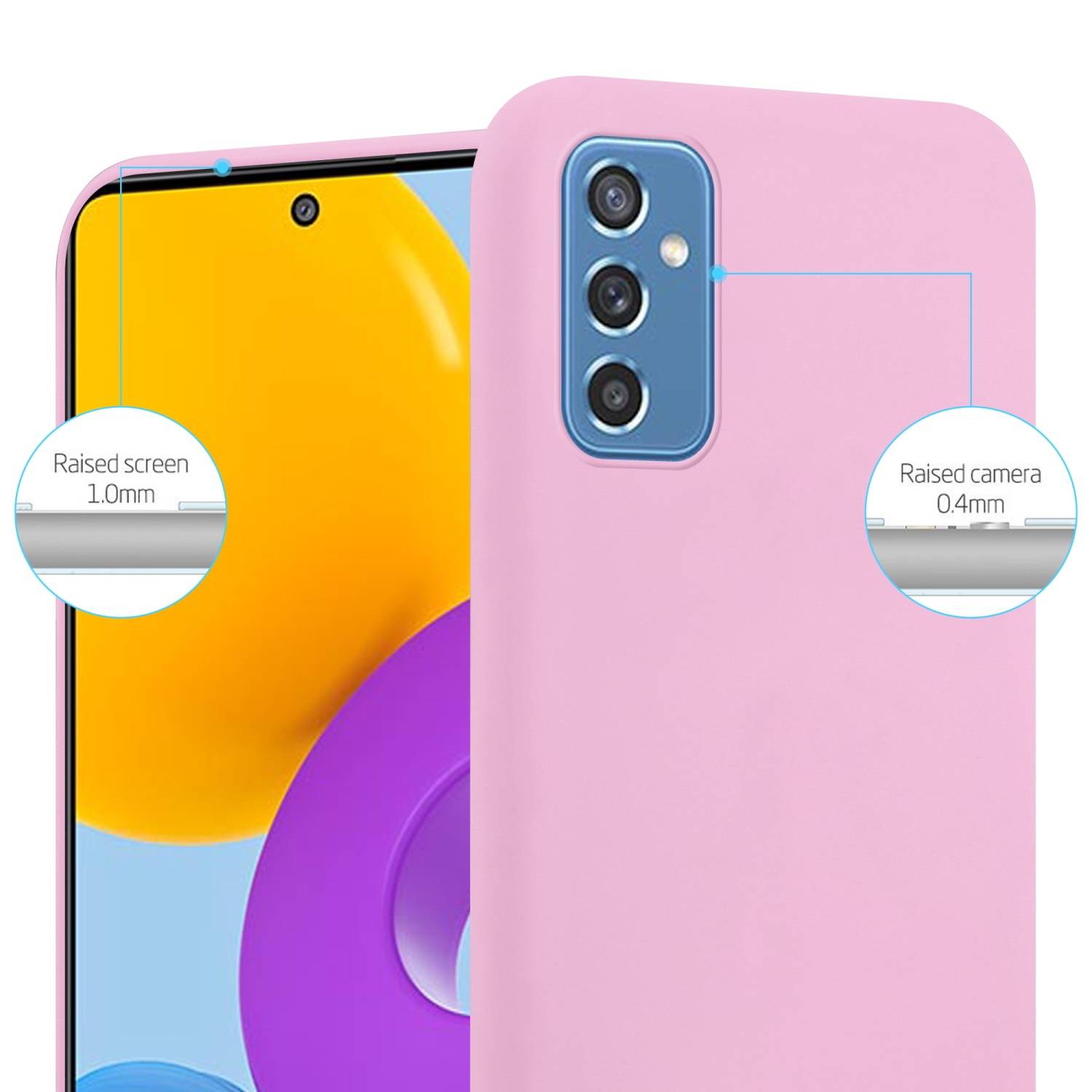 Cadorabo Hülle für Samsung Galaxy M52 5G Schutzhülle in Rosa Handyhülle TPU Silikon Etui Case Cover