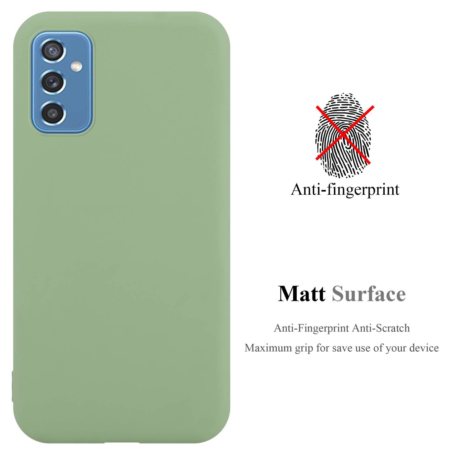 Cadorabo Hülle für Samsung Galaxy M52 5G Schutzhülle in Grün Handyhülle TPU Silikon Etui Case Cover
