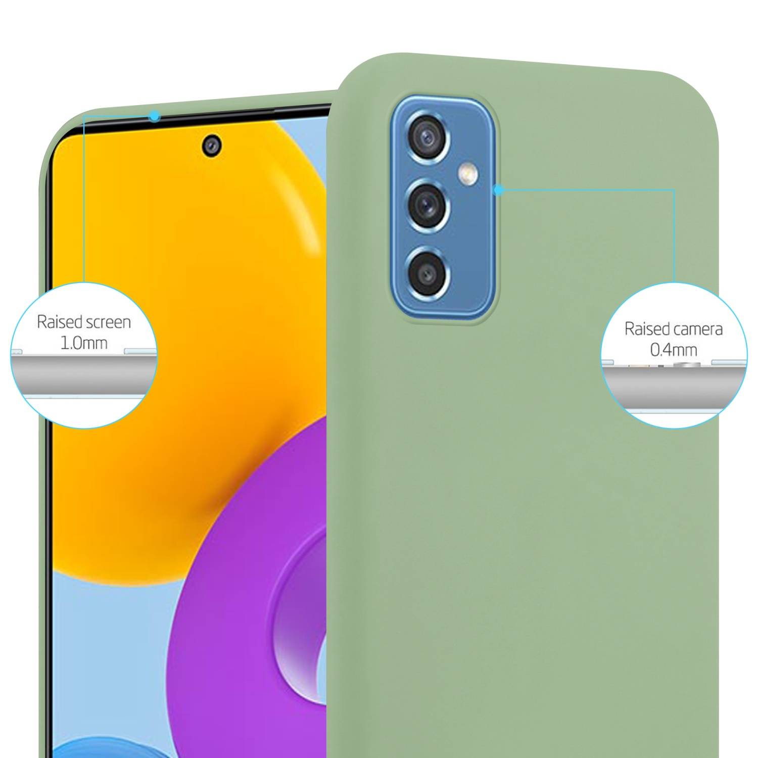 Cadorabo Hülle für Samsung Galaxy M52 5G Schutzhülle in Grün Handyhülle TPU Silikon Etui Case Cover