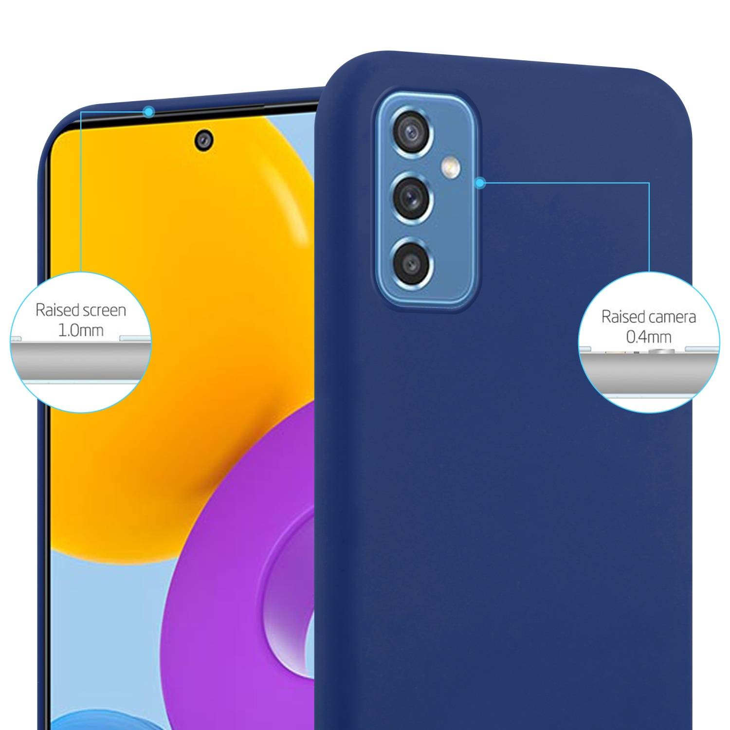 Cadorabo Hülle für Samsung Galaxy M52 5G Schutzhülle in Blau Handyhülle TPU Silikon Etui Case Cover