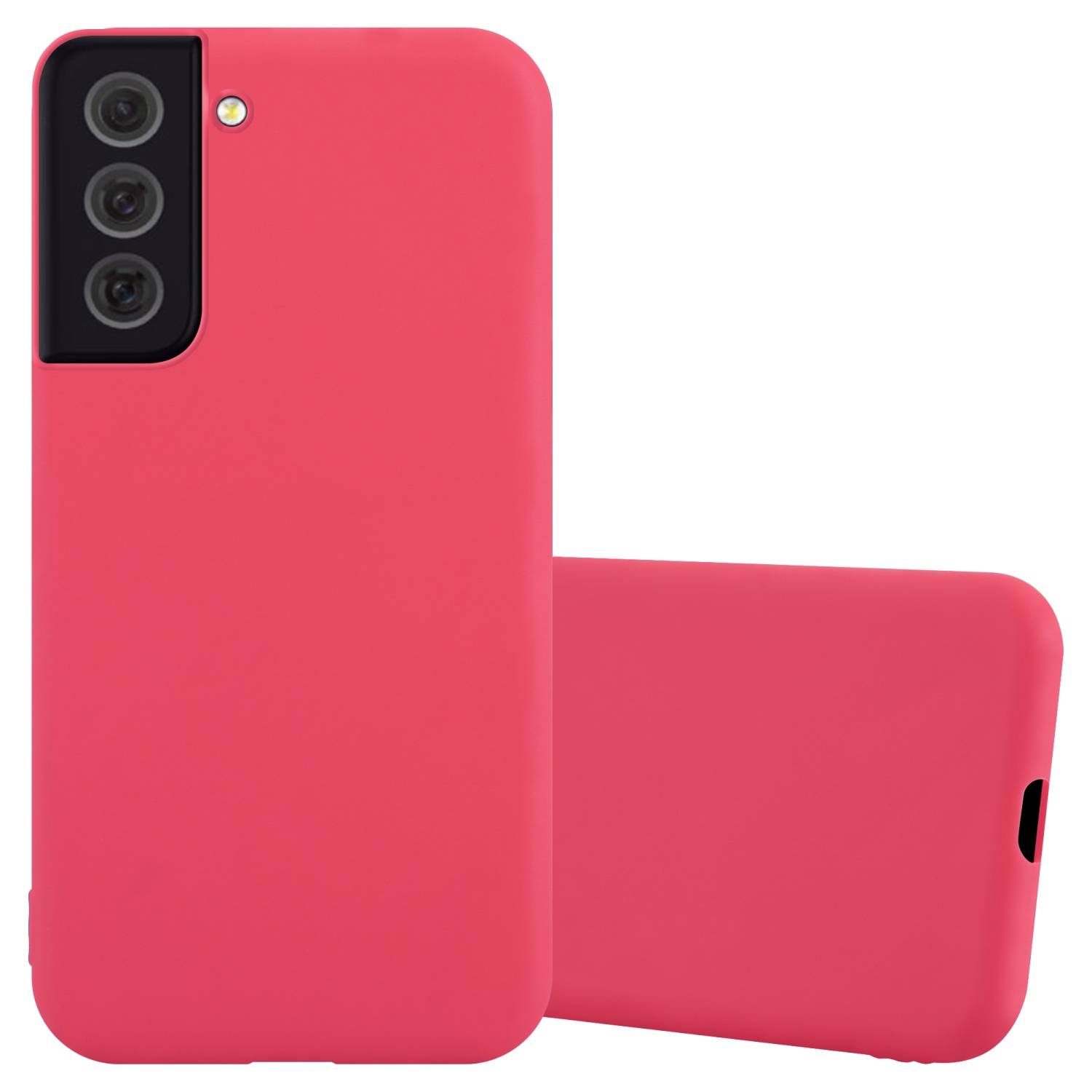 Cadorabo Hülle für Samsung Galaxy S22 Schutzhülle in Rot Handyhülle TPU Silikon Etui Case Cover