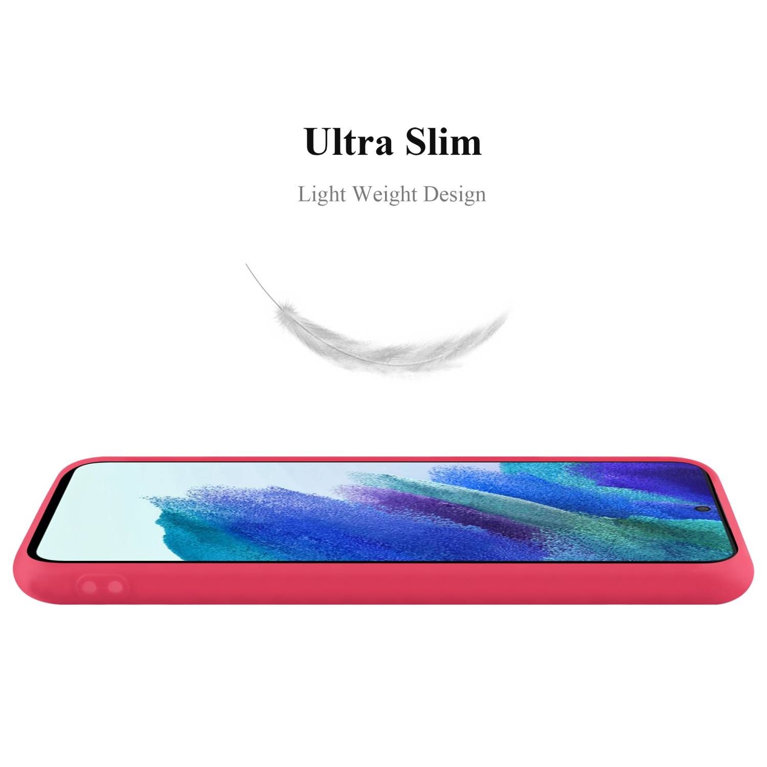 Cadorabo Hülle für Samsung Galaxy S22 Schutzhülle in Rot Handyhülle TPU Silikon Etui Case Cover