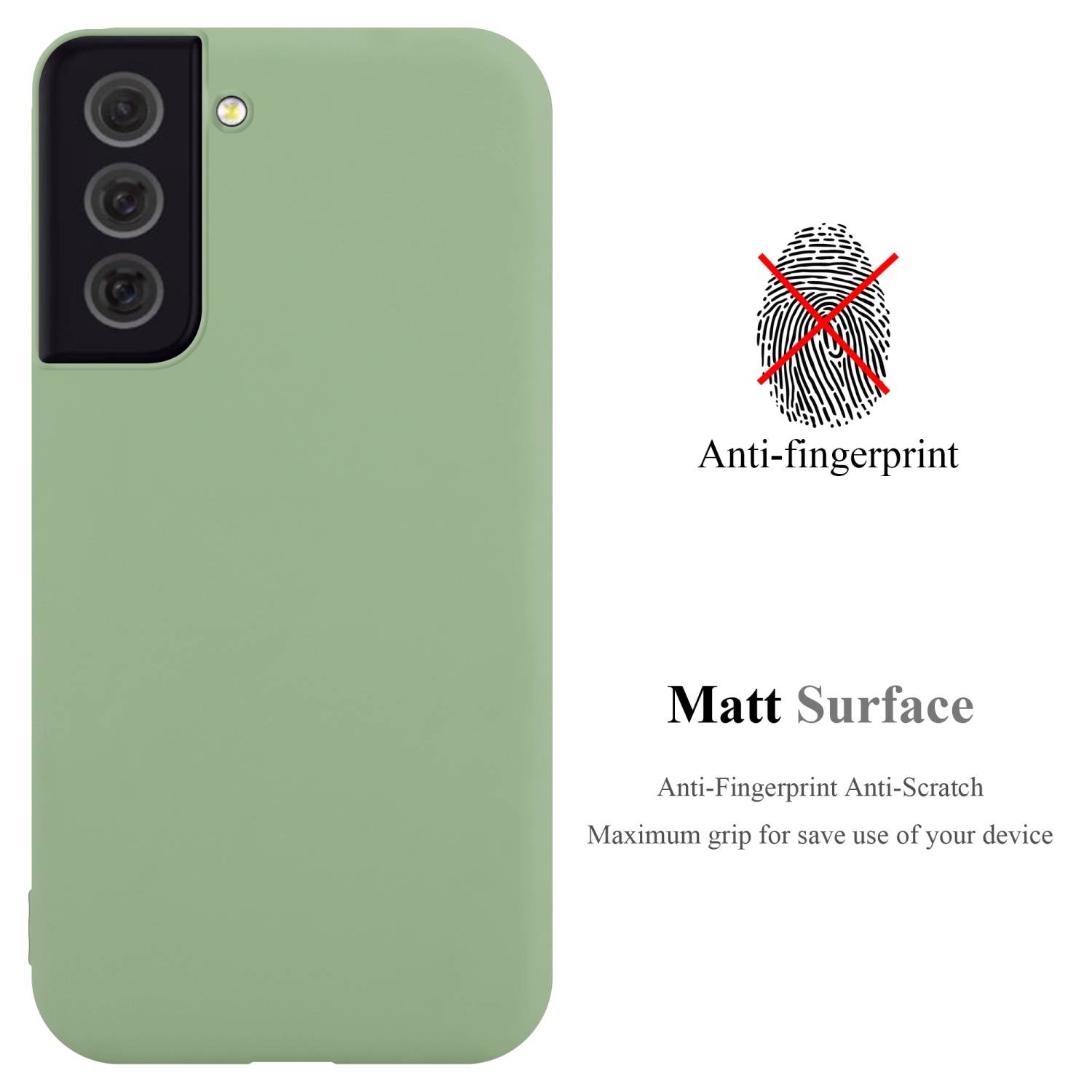 Cadorabo Hülle für Samsung Galaxy S22 Schutzhülle in Grün Handyhülle TPU Silikon Etui Case Cover