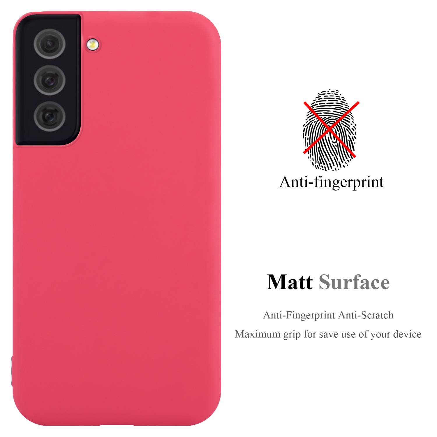 Cadorabo Hülle für Samsung Galaxy S22 PLUS Schutzhülle in Rot Handyhülle TPU Silikon Etui Case Cover