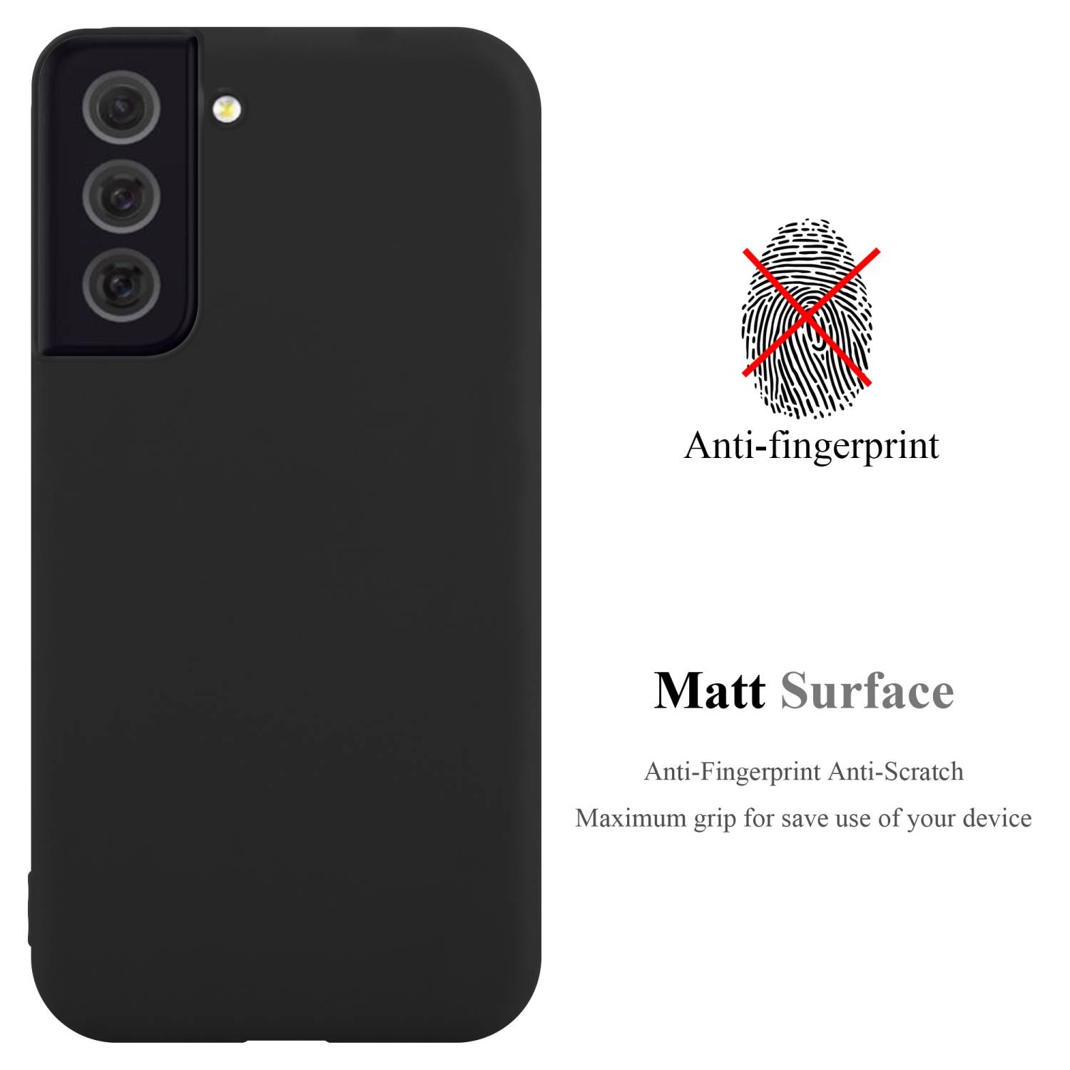 Cadorabo Hülle für Samsung Galaxy S22 PLUS Schutzhülle in Schwarz Handyhülle TPU Silikon Etui Case Cover
