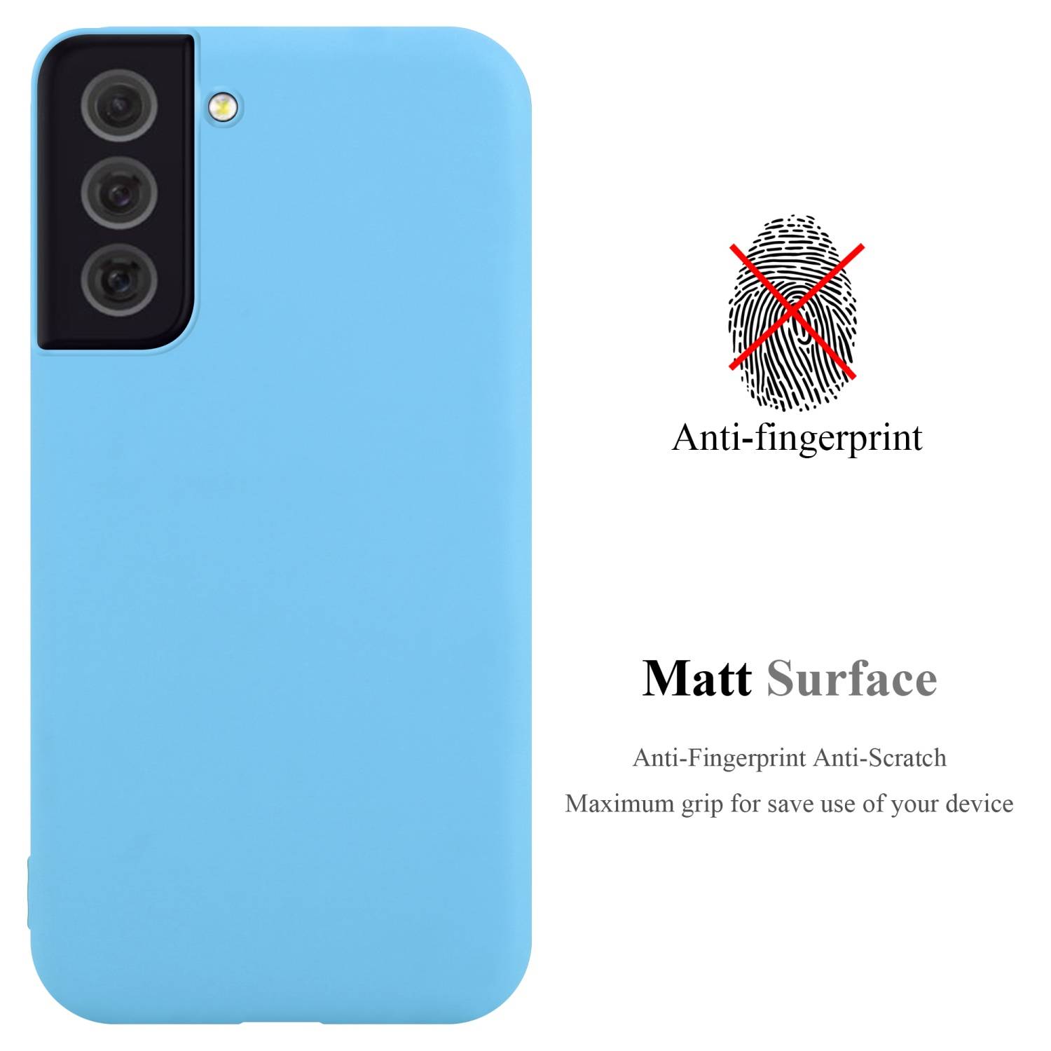 Cadorabo Hülle für Samsung Galaxy S22 PLUS Schutzhülle in Blau Handyhülle TPU Silikon Etui Case Cover