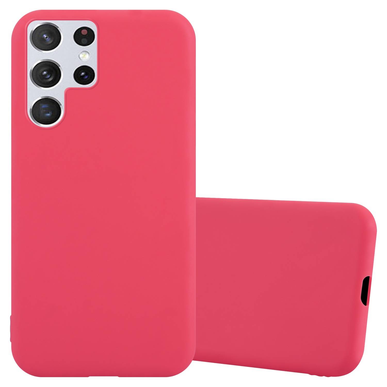 Cadorabo Hülle für Samsung Galaxy S22 ULTRA Schutzhülle in Rot Handyhülle TPU Silikon Etui Case Cover