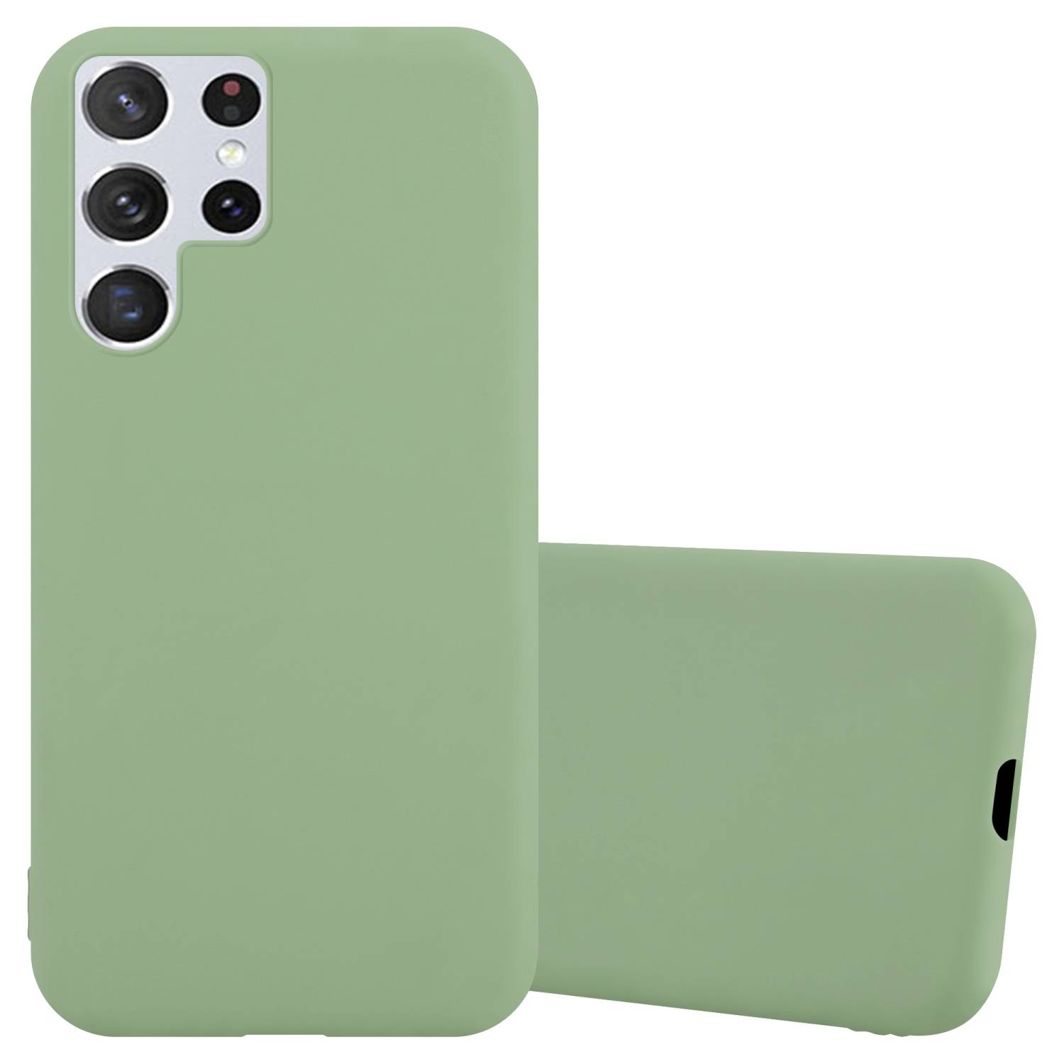 Cadorabo Hülle für Samsung Galaxy S22 ULTRA Schutzhülle in Grün Handyhülle TPU Silikon Etui Case Cover