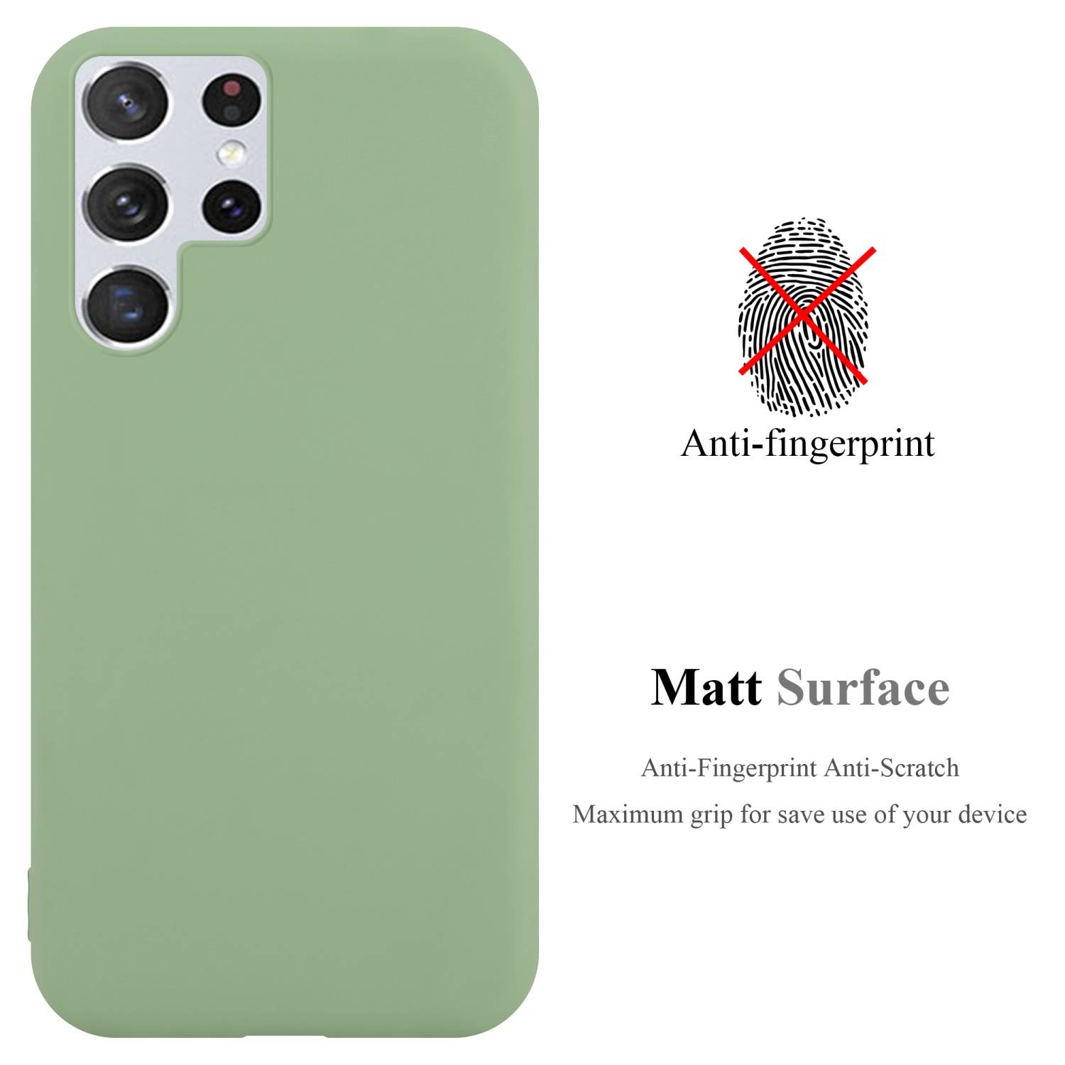 Cadorabo Hülle für Samsung Galaxy S22 ULTRA Schutzhülle in Grün Handyhülle TPU Silikon Etui Case Cover