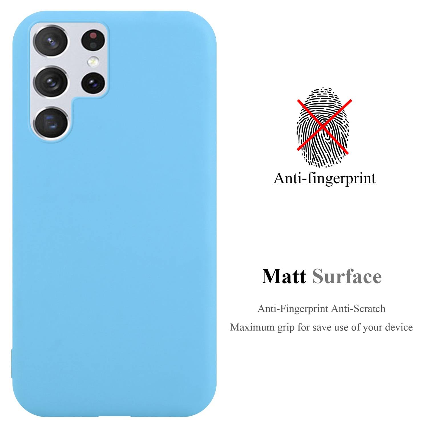 Cadorabo Hülle für Samsung Galaxy S22 ULTRA Schutzhülle in Blau Handyhülle TPU Silikon Etui Case Cover
