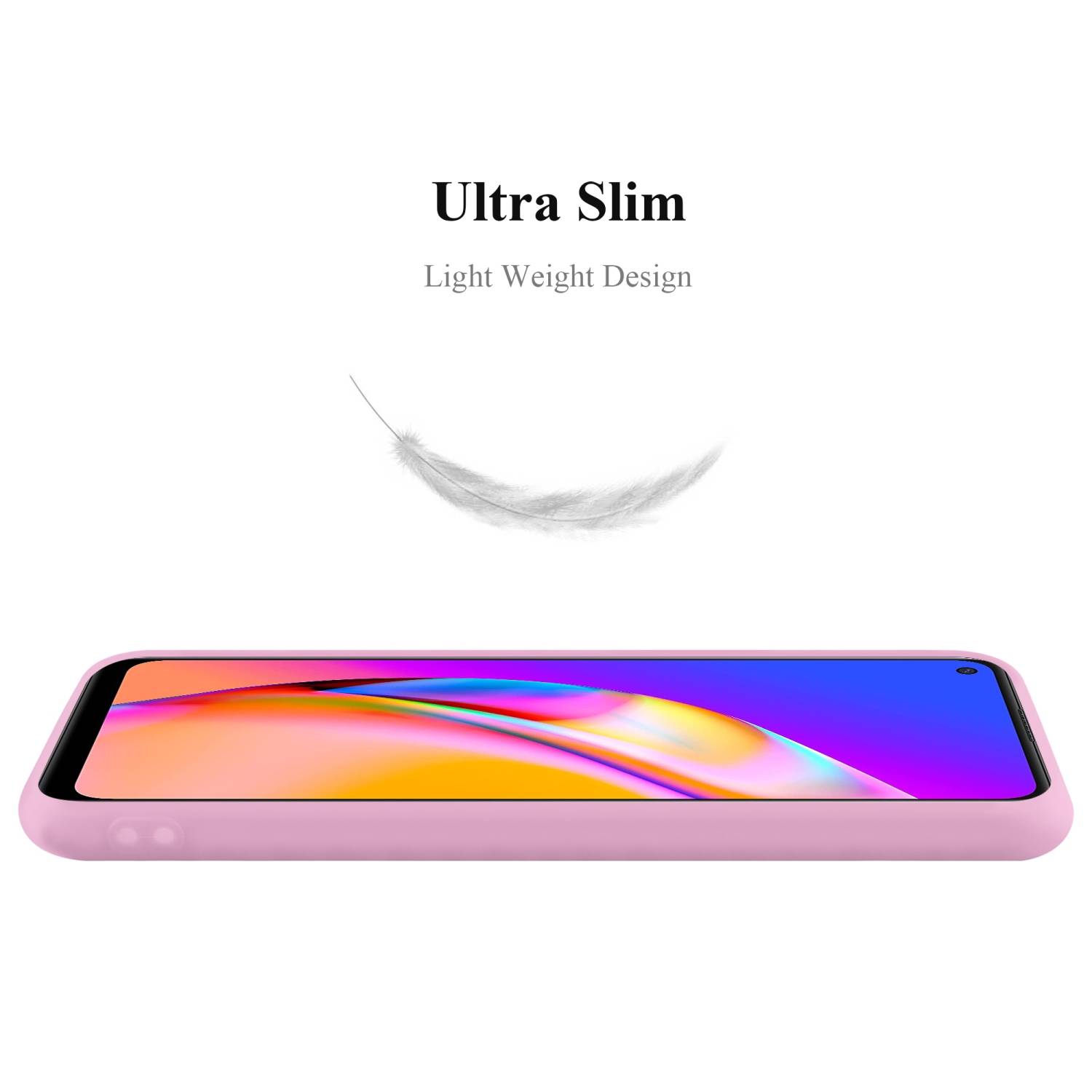 Cadorabo Hülle für Oppo A94 5G Schutzhülle in Rosa Handyhülle TPU Silikon Etui Case Cover