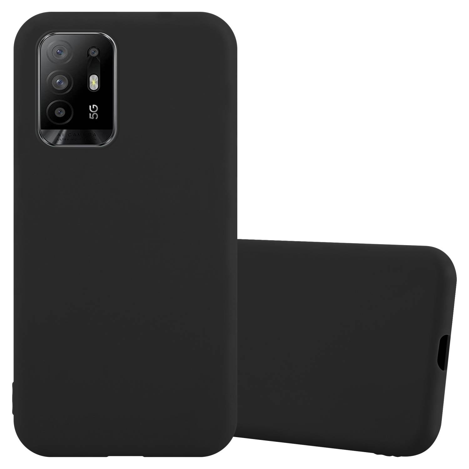 Cadorabo Hülle für Oppo A94 5G Schutzhülle in Schwarz Handyhülle TPU Silikon Etui Case Cover