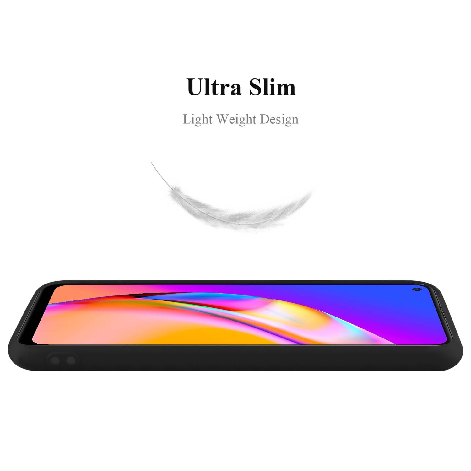 Cadorabo Hülle für Oppo A94 5G Schutzhülle in Schwarz Handyhülle TPU Silikon Etui Case Cover