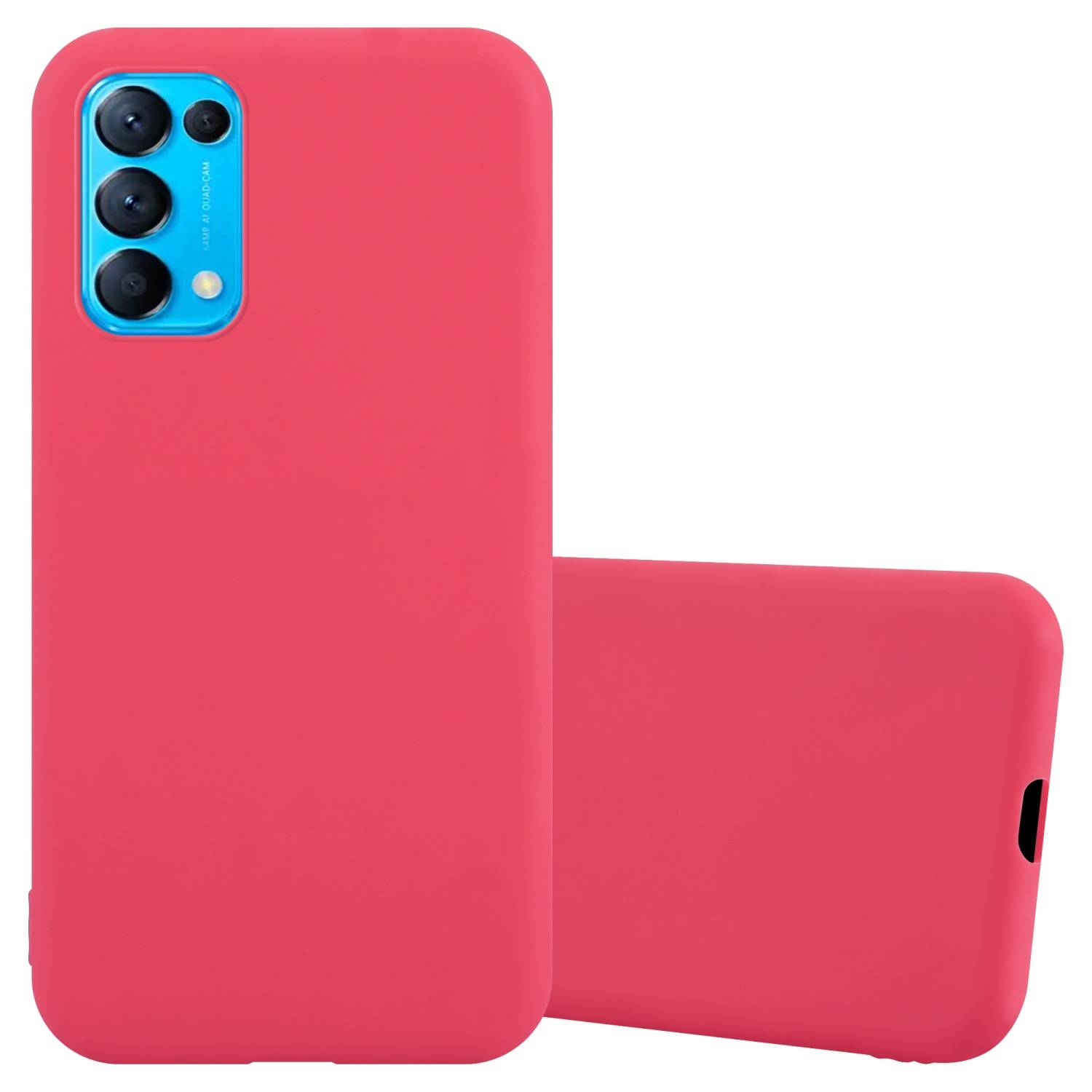 Cadorabo Hülle für Oppo FIND X3 LITE Schutzhülle in Rot Handyhülle TPU Silikon Etui Case Cover