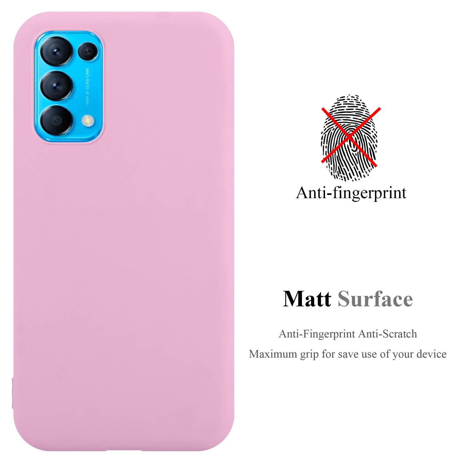 Cadorabo Hülle für Oppo FIND X3 LITE Schutzhülle in Rosa Handyhülle TPU Silikon Etui Case Cover