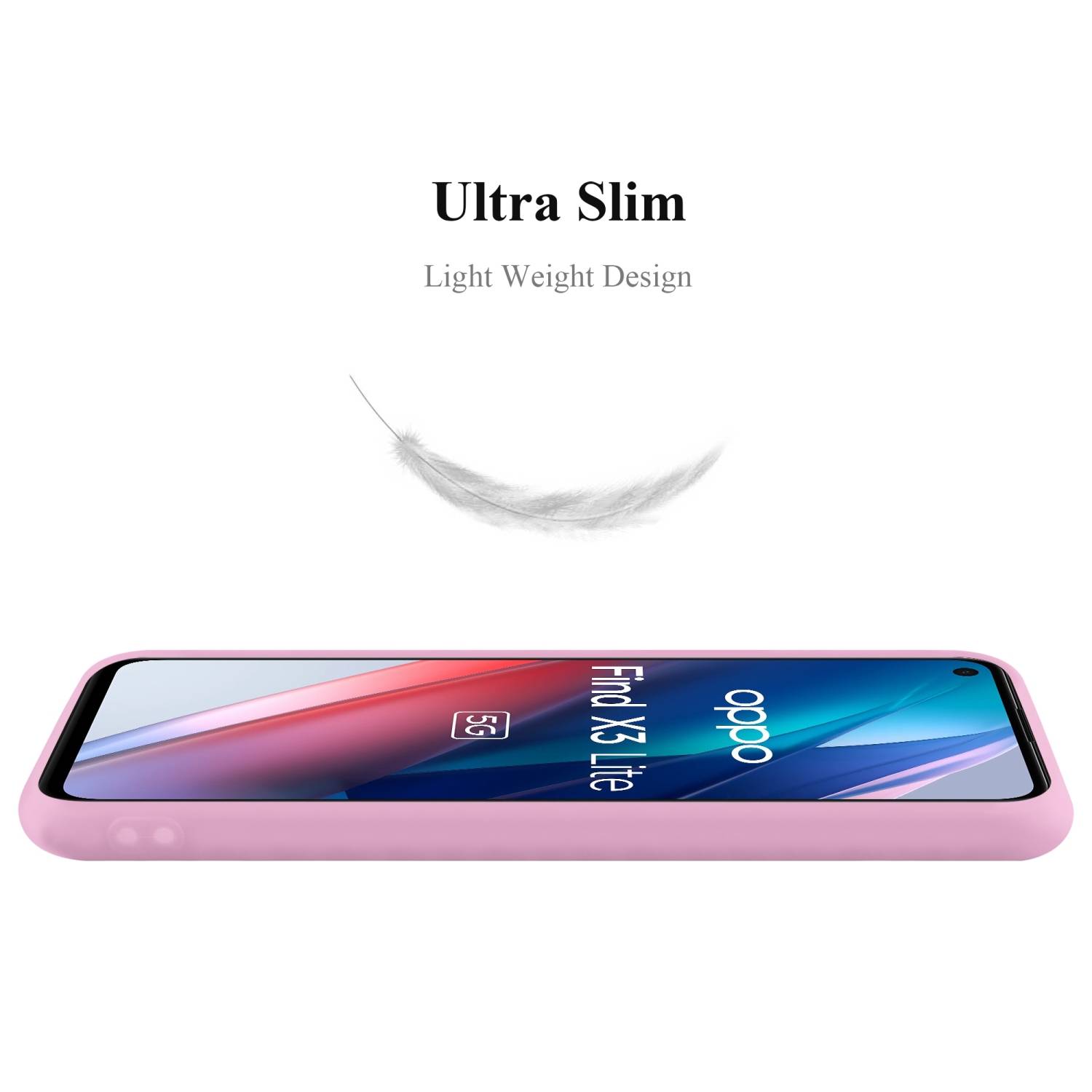 Cadorabo Hülle für Oppo FIND X3 LITE Schutzhülle in Rosa Handyhülle TPU Silikon Etui Case Cover