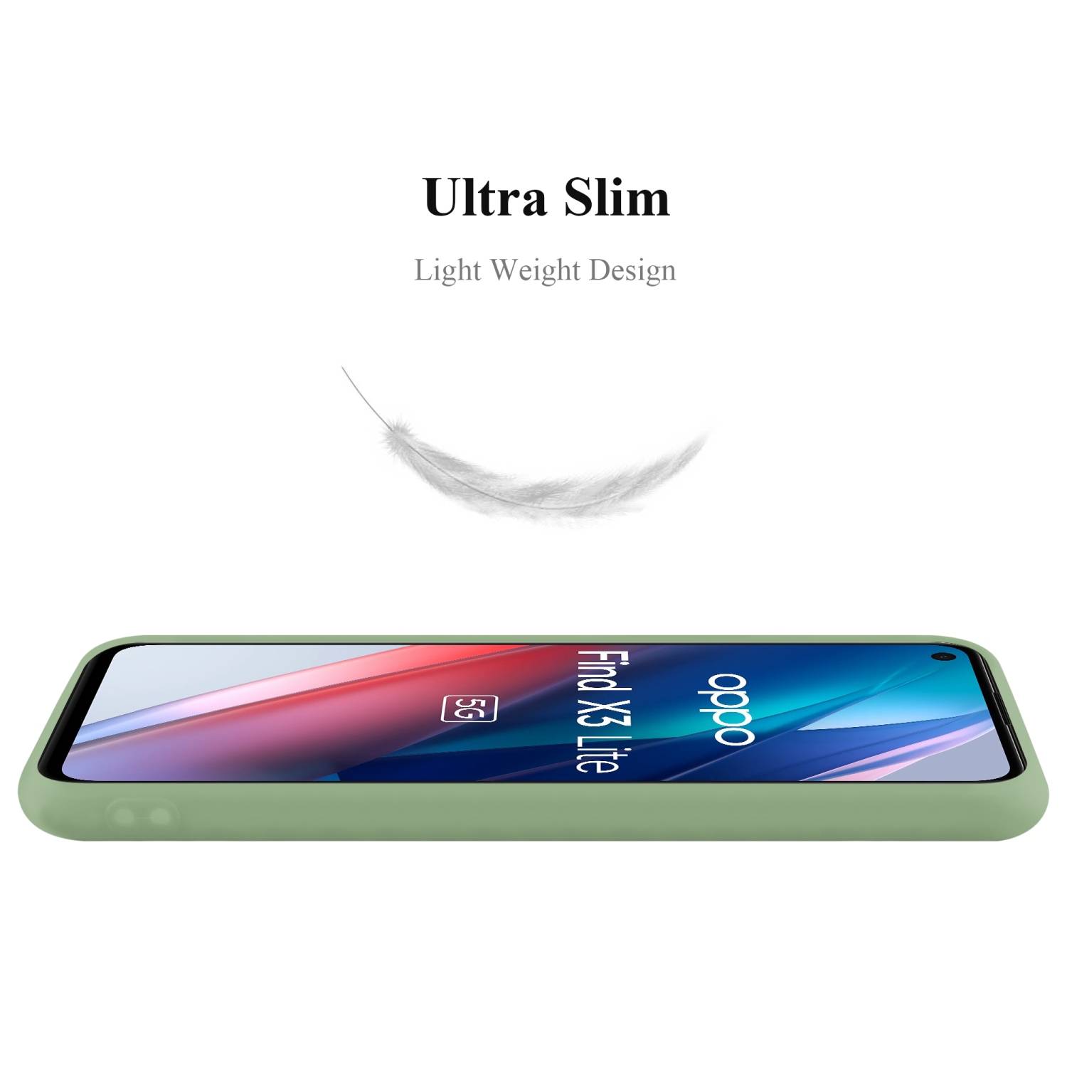 Cadorabo Hülle für Oppo FIND X3 LITE Schutzhülle in Grün Handyhülle TPU Silikon Etui Case Cover